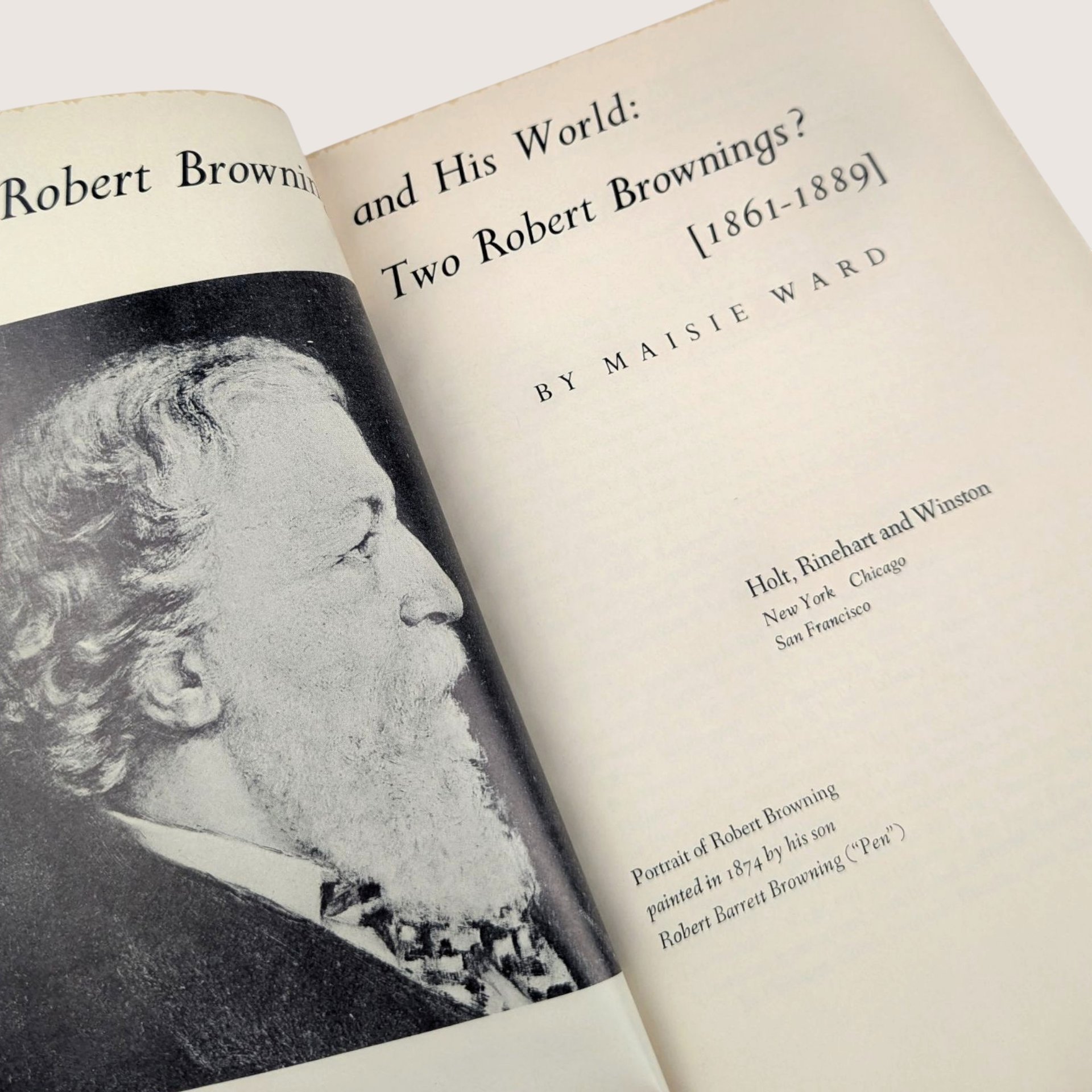 1969 Robert Browning and His World Two Robert Brownings Hardcover Book