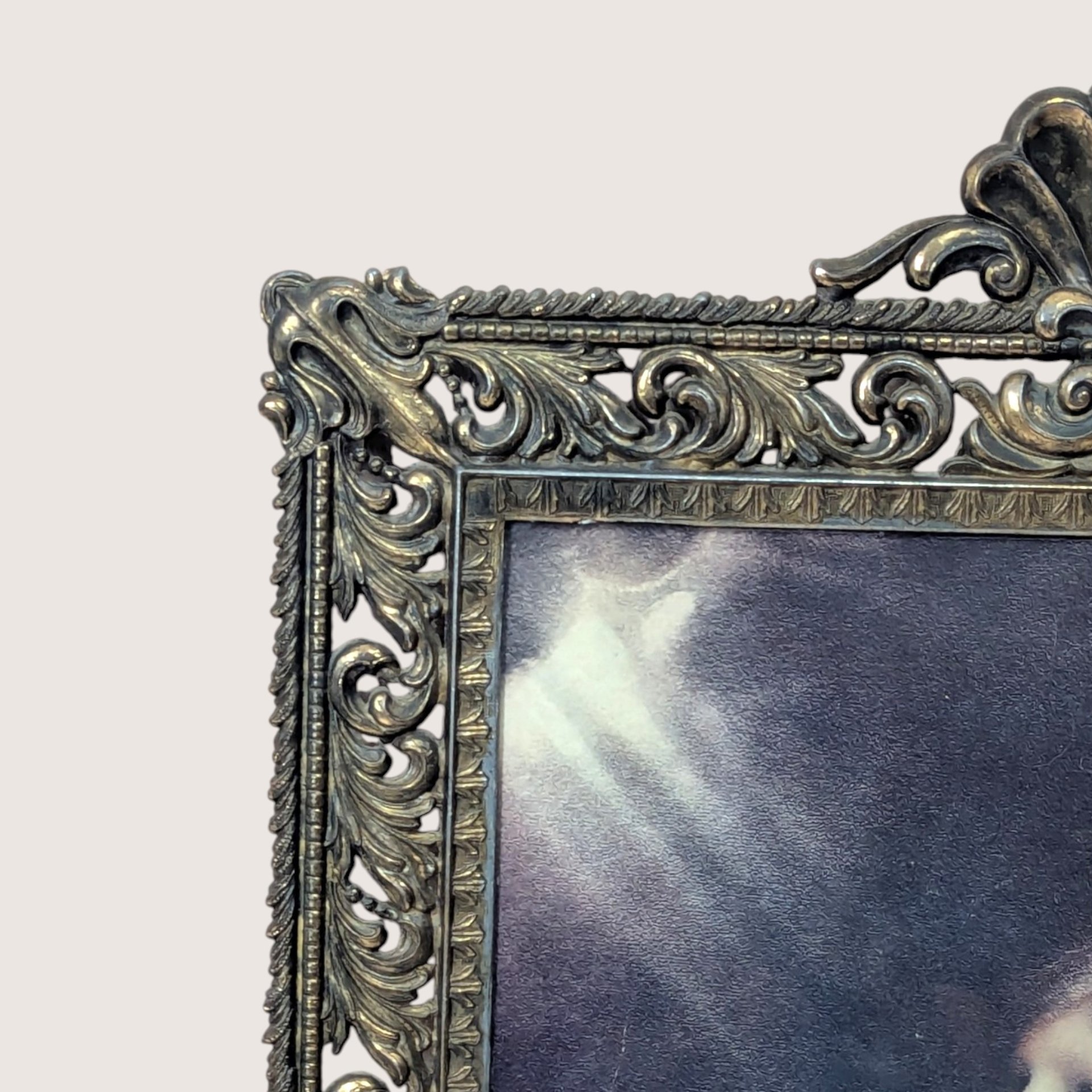 Vintage Heavy Brass Framed The Infant Samuel Sir Joshua Reynolds Bubble Glass Print