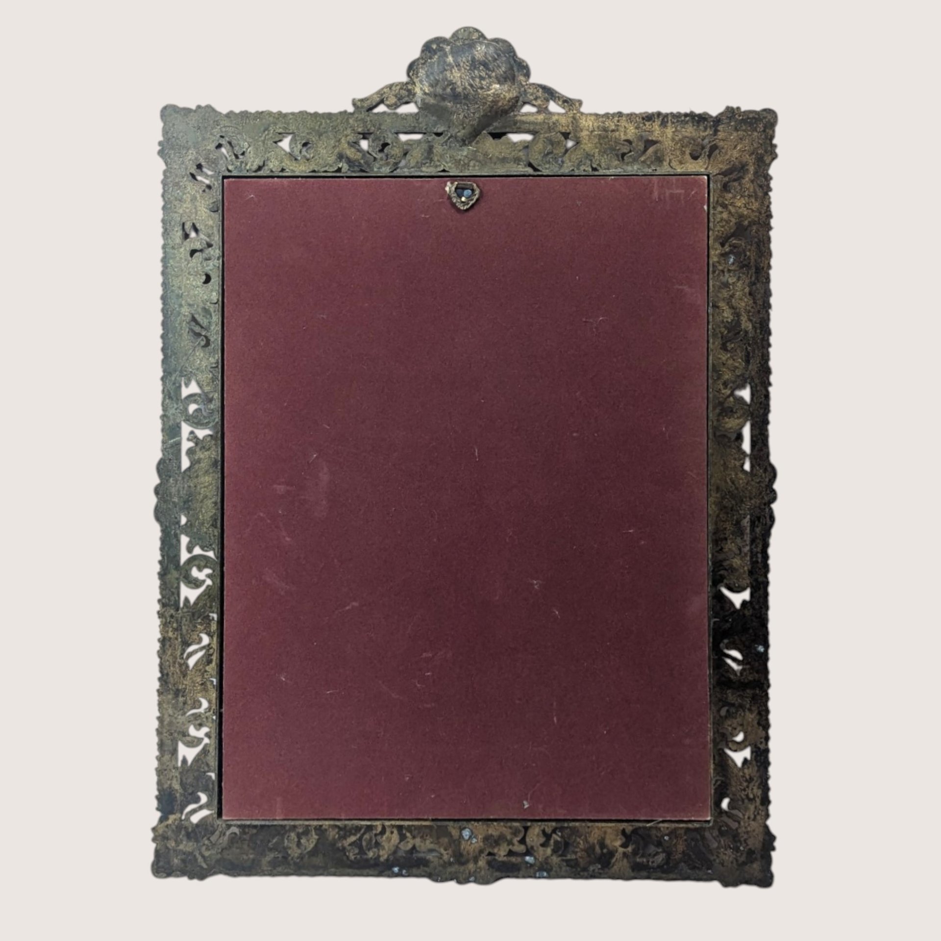 Vintage Heavy Brass Framed The Infant Samuel Sir Joshua Reynolds Bubble Glass Print