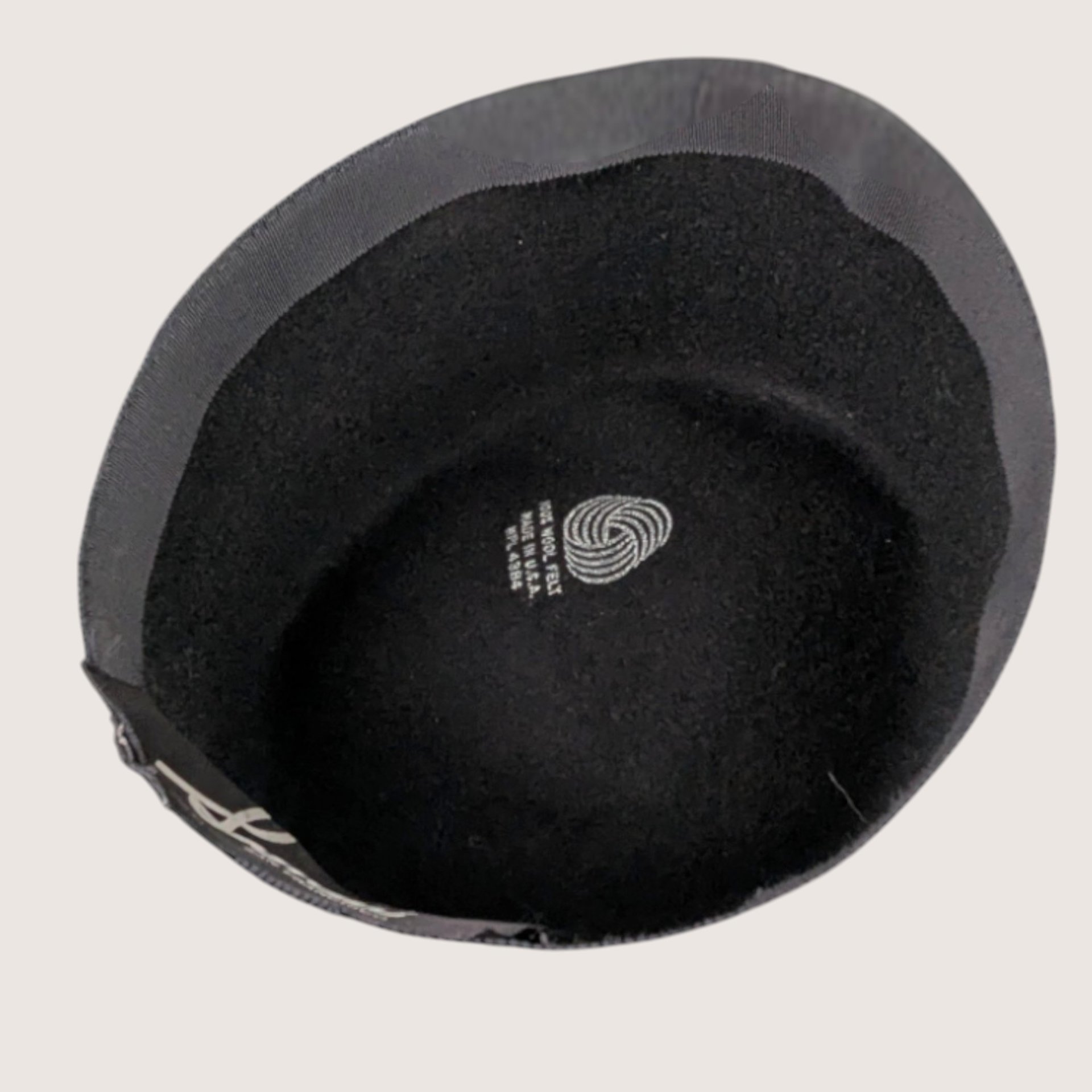 Vintage Sonni San Francisco Black Wool Metallic Gold Cocktail Brim Hat