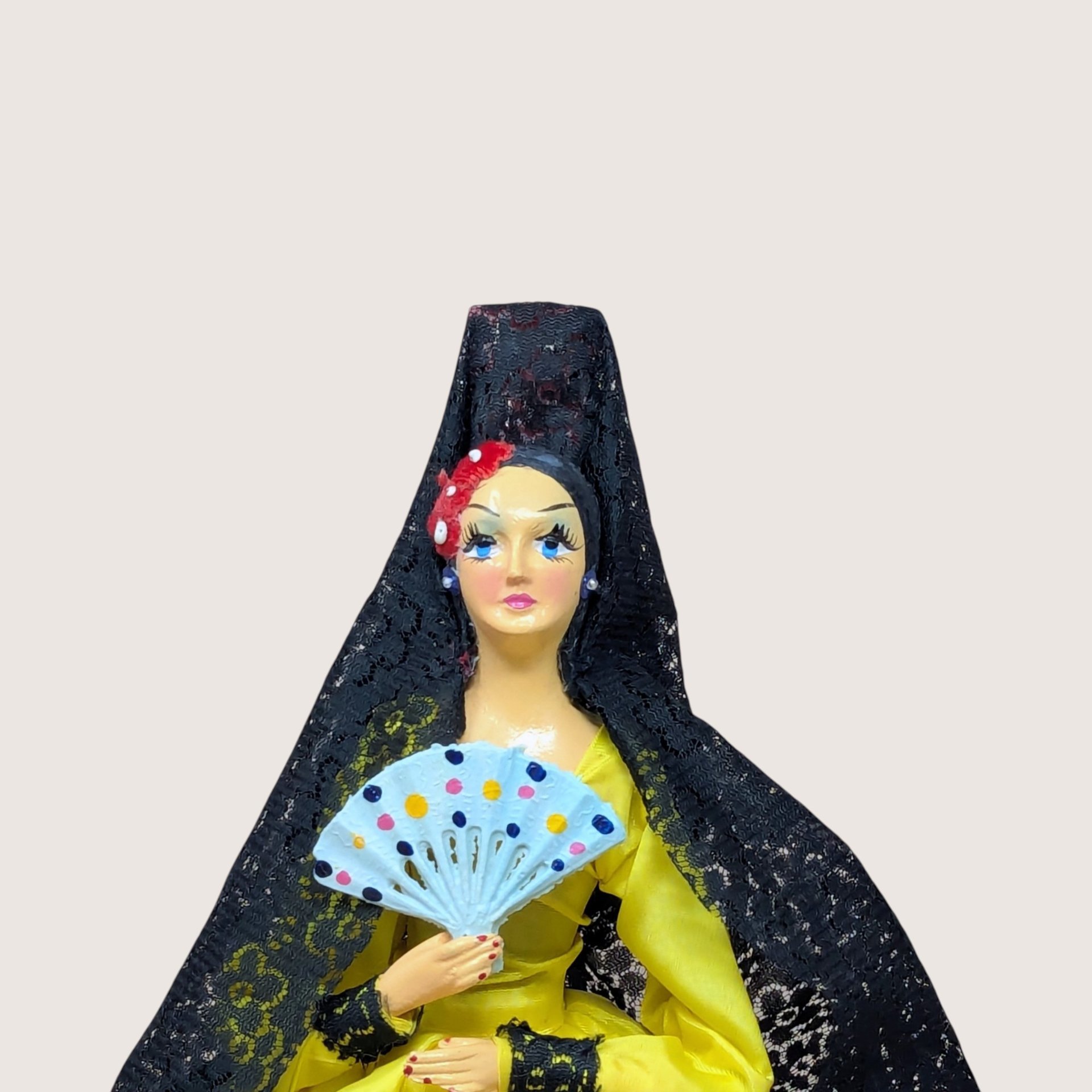 1960s Spanish Flamenco Style Fabric Souvenir Doll