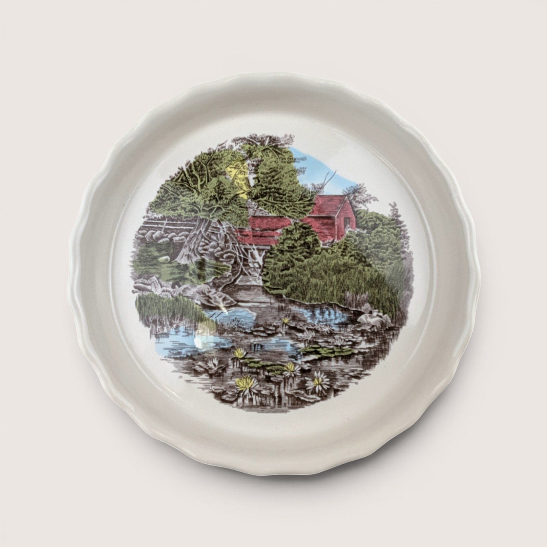 Vintage Johnson Brothers The Friendly Village Ceramic Pie Plate