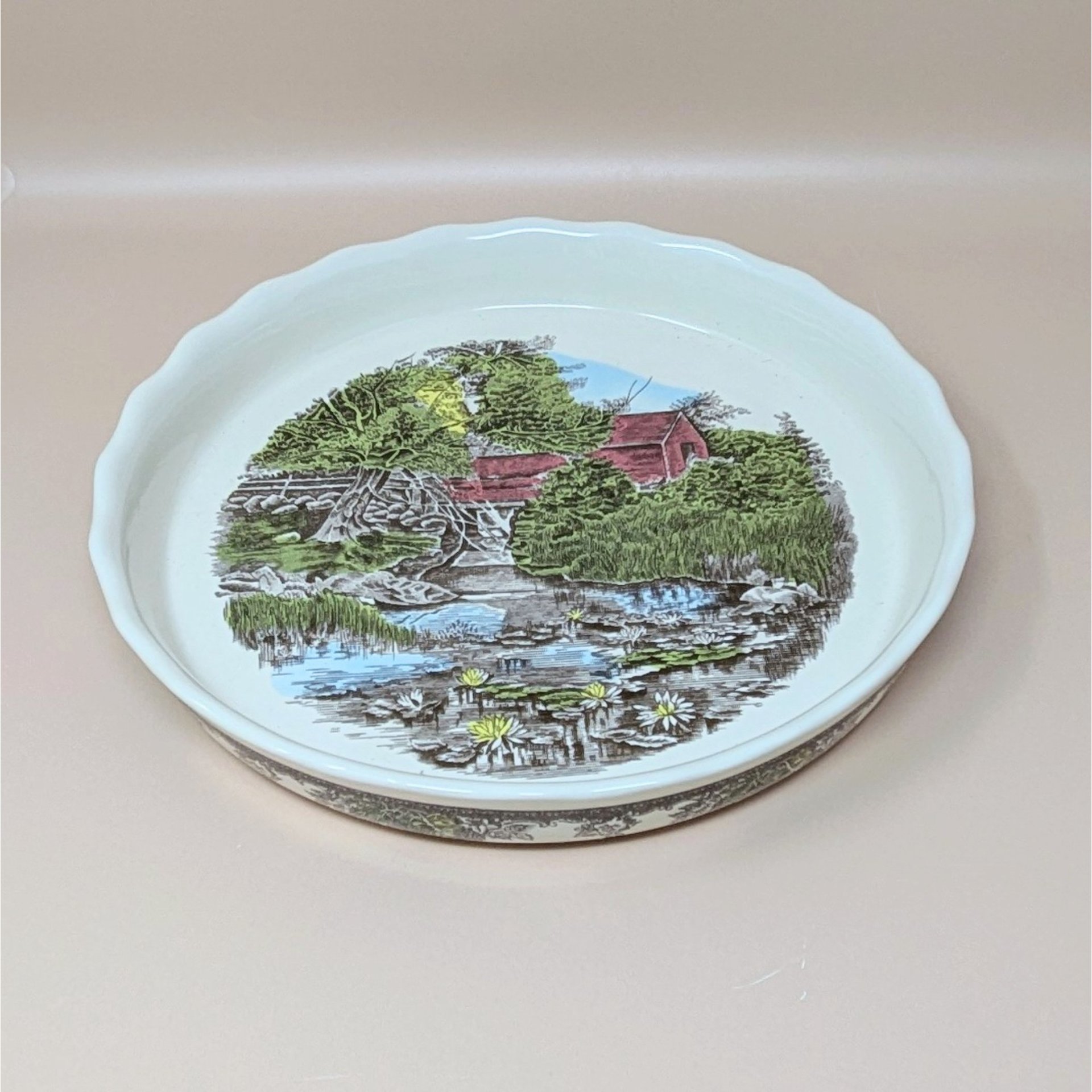 Vintage Johnson Brothers The Friendly Village Ceramic Pie Plate