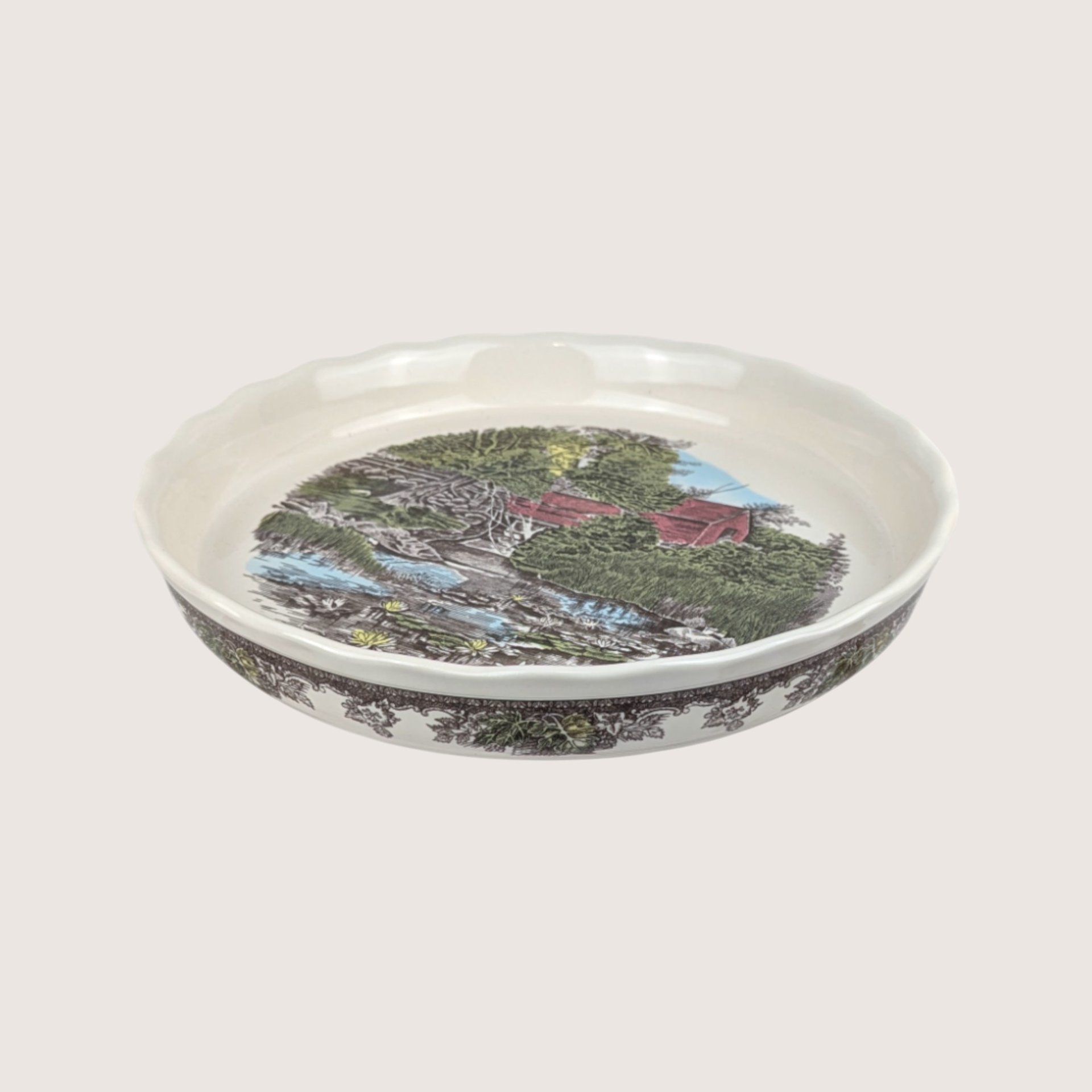 Vintage Johnson Brothers The Friendly Village Ceramic Pie Plate