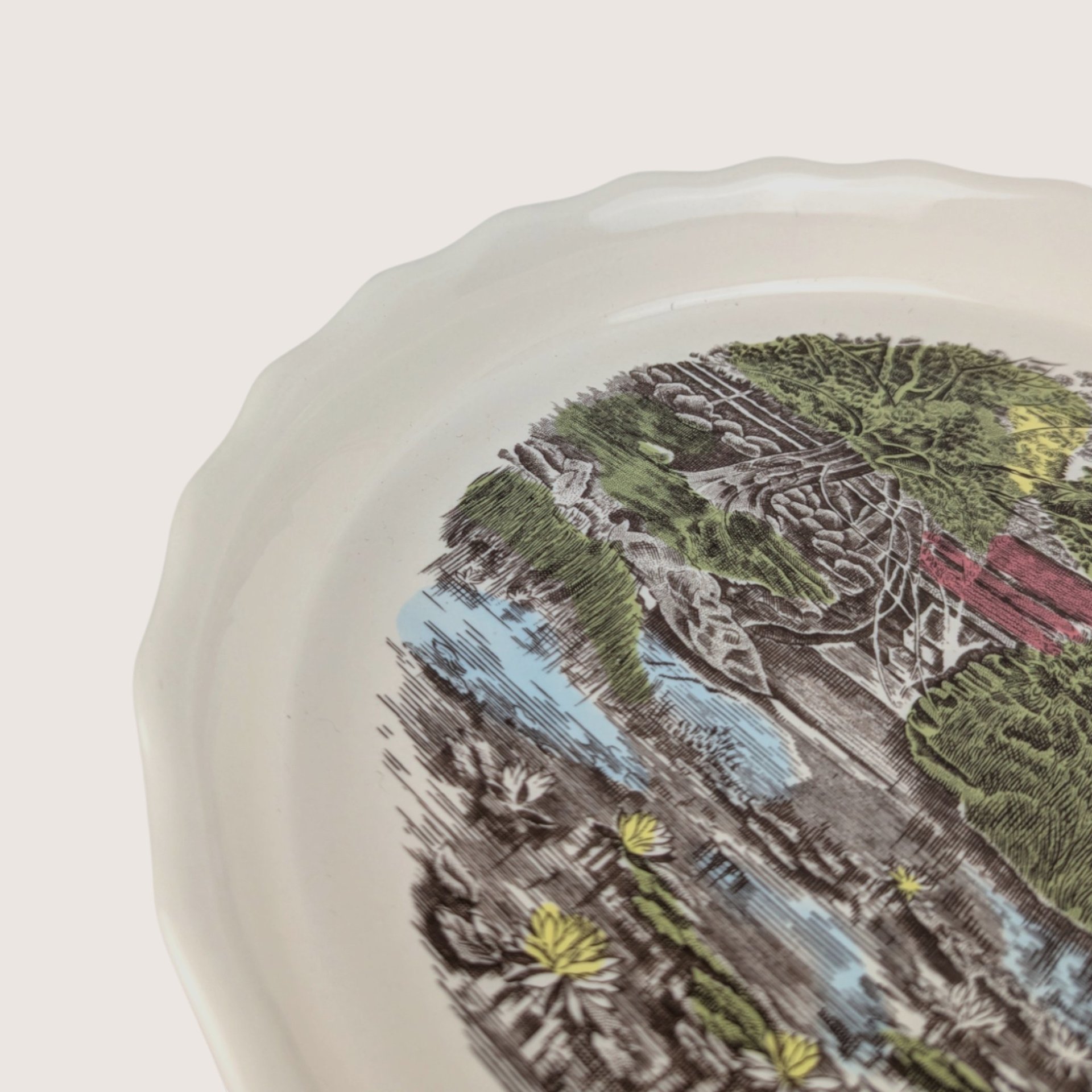 Vintage Johnson Brothers The Friendly Village Ceramic Pie Plate