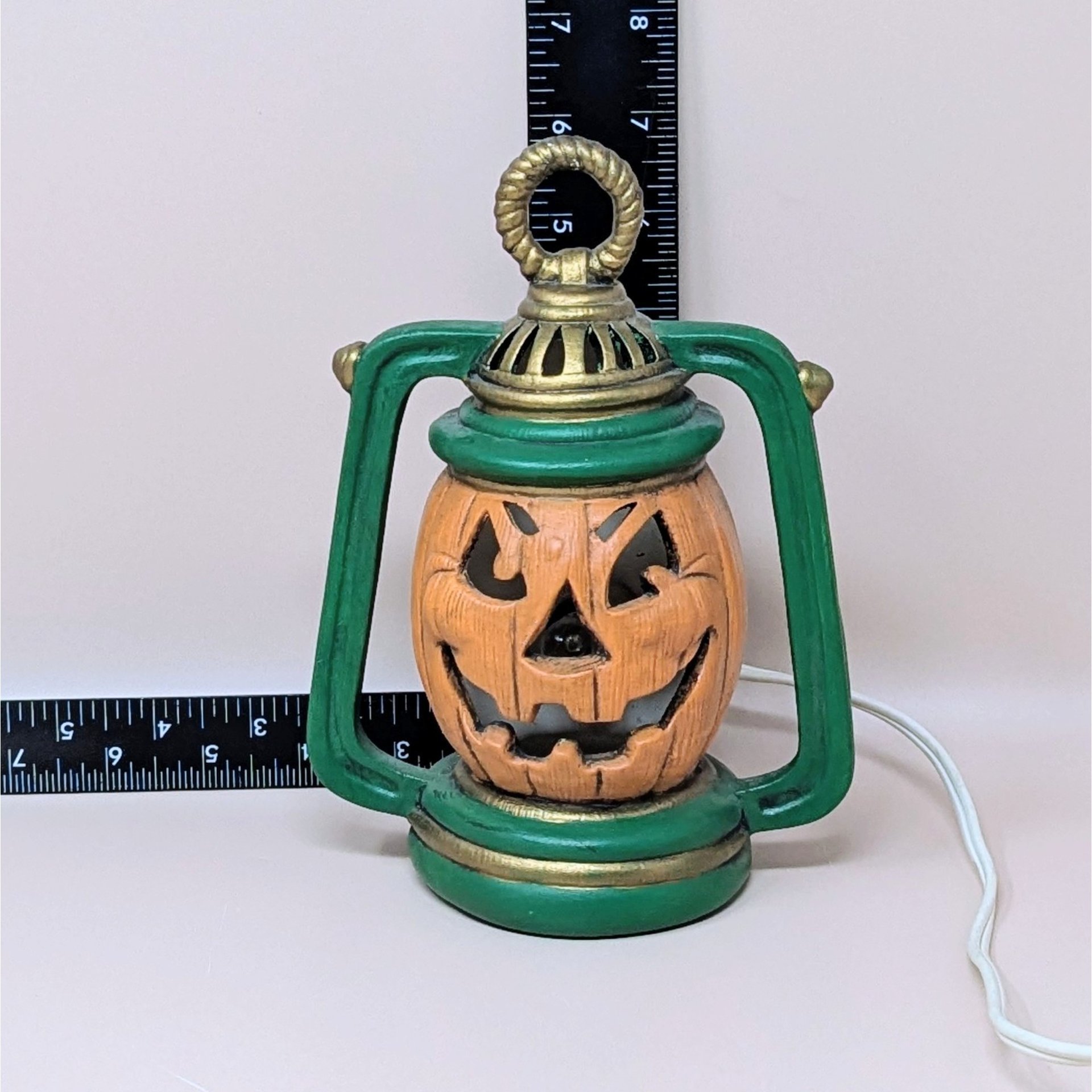 Vintage Ceramic Jack-O-Lantern Pumpkin Lantern Light