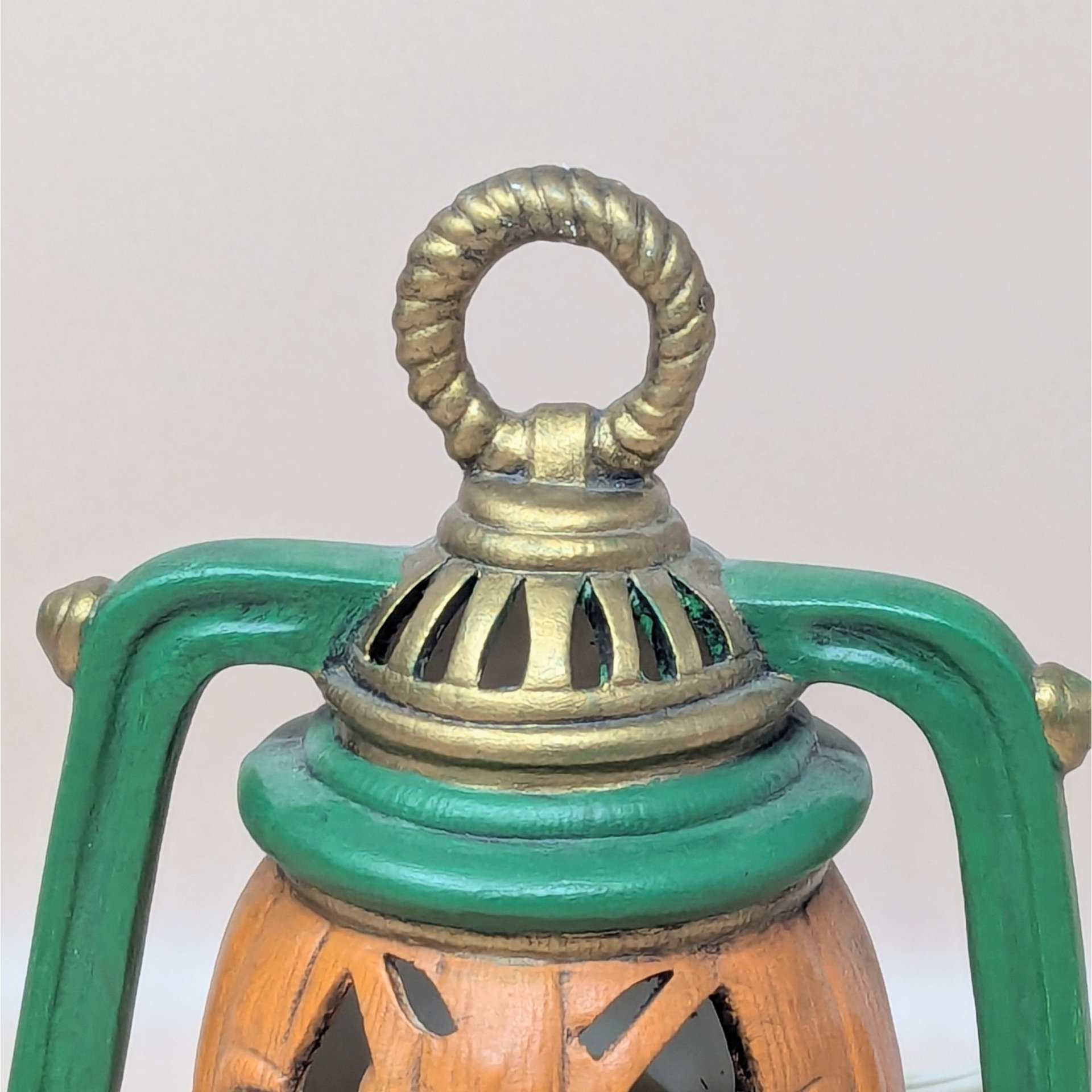 Vintage Ceramic Jack-O-Lantern Pumpkin Lantern Light