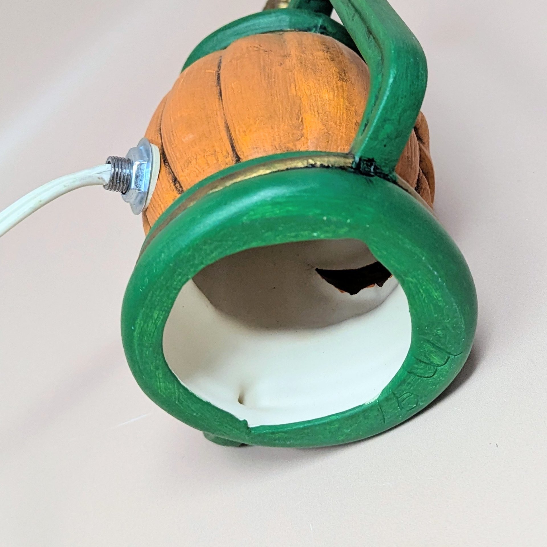 Vintage Ceramic Jack-O-Lantern Pumpkin Lantern Light