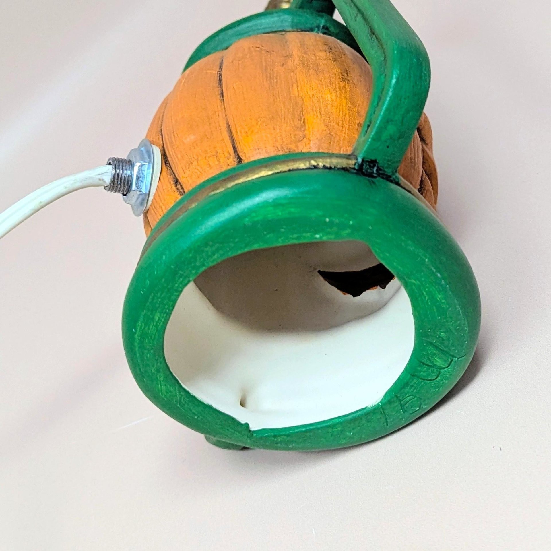 Vintage Ceramic Jack-O-Lantern Pumpkin Lantern Light