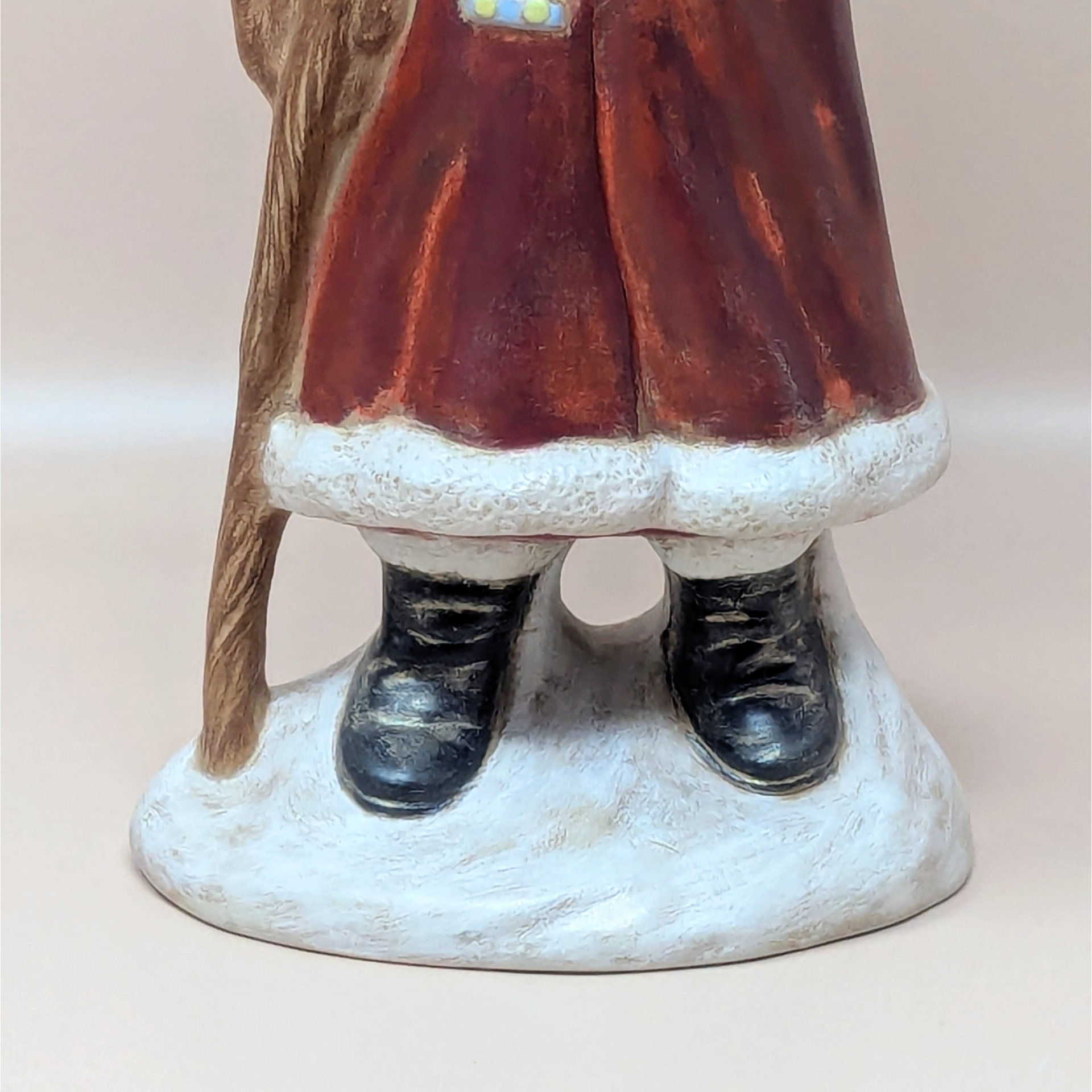 Vintage Pair Hand Painted Old World Santa Figures