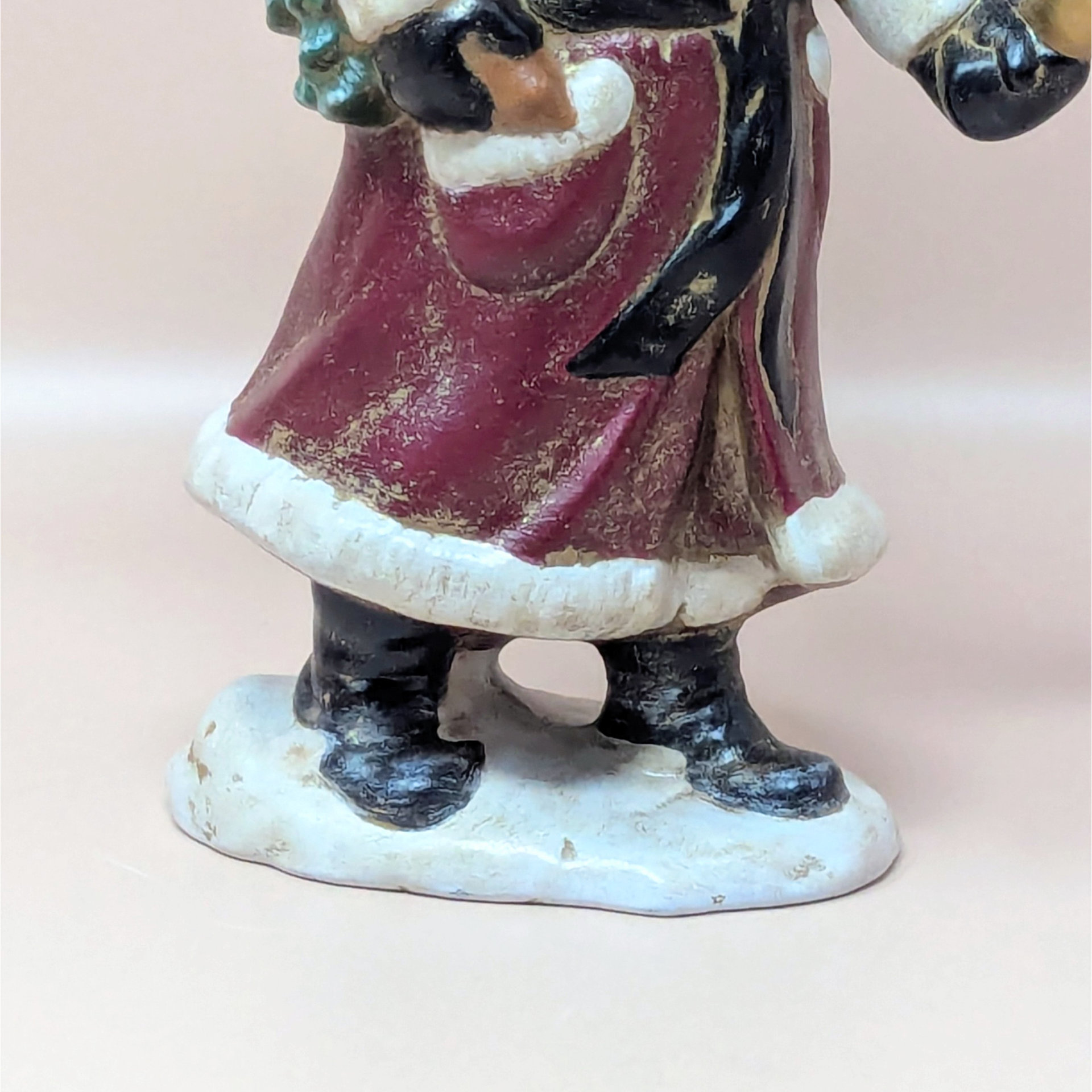 Vintage Pair Hand Painted Old World Santa Figures