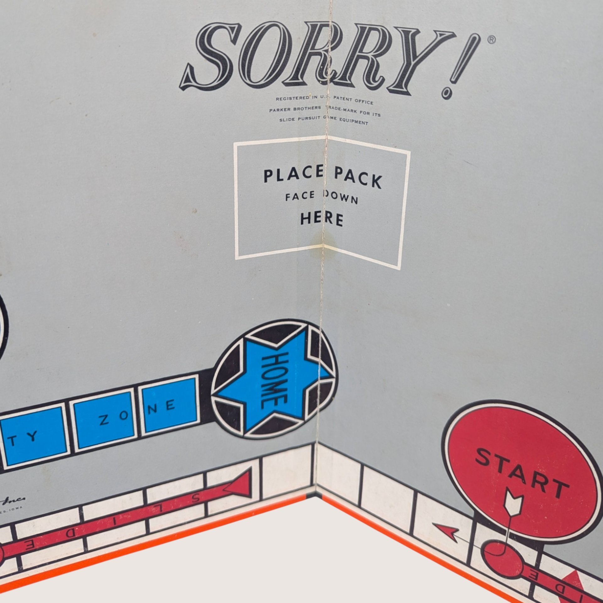 1964 Parker Brothers Sorry Slide Pursuit Game