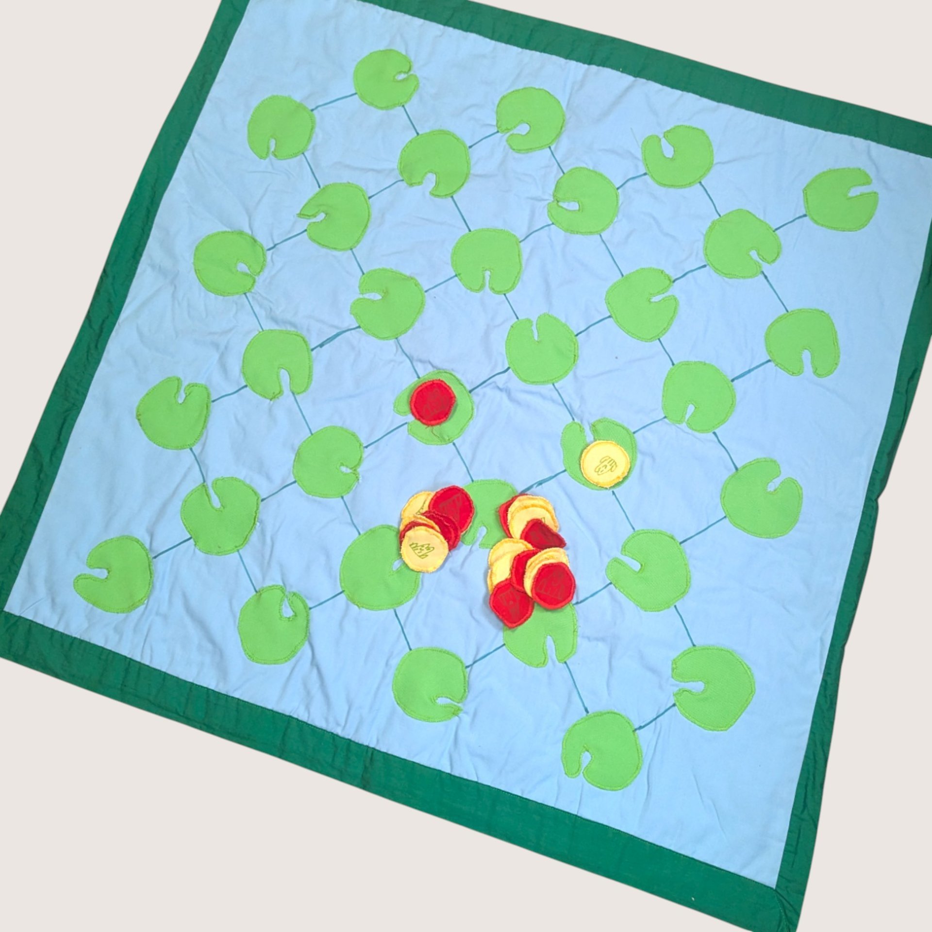 Vintage Handmade Frog Lilypad Fabric Game