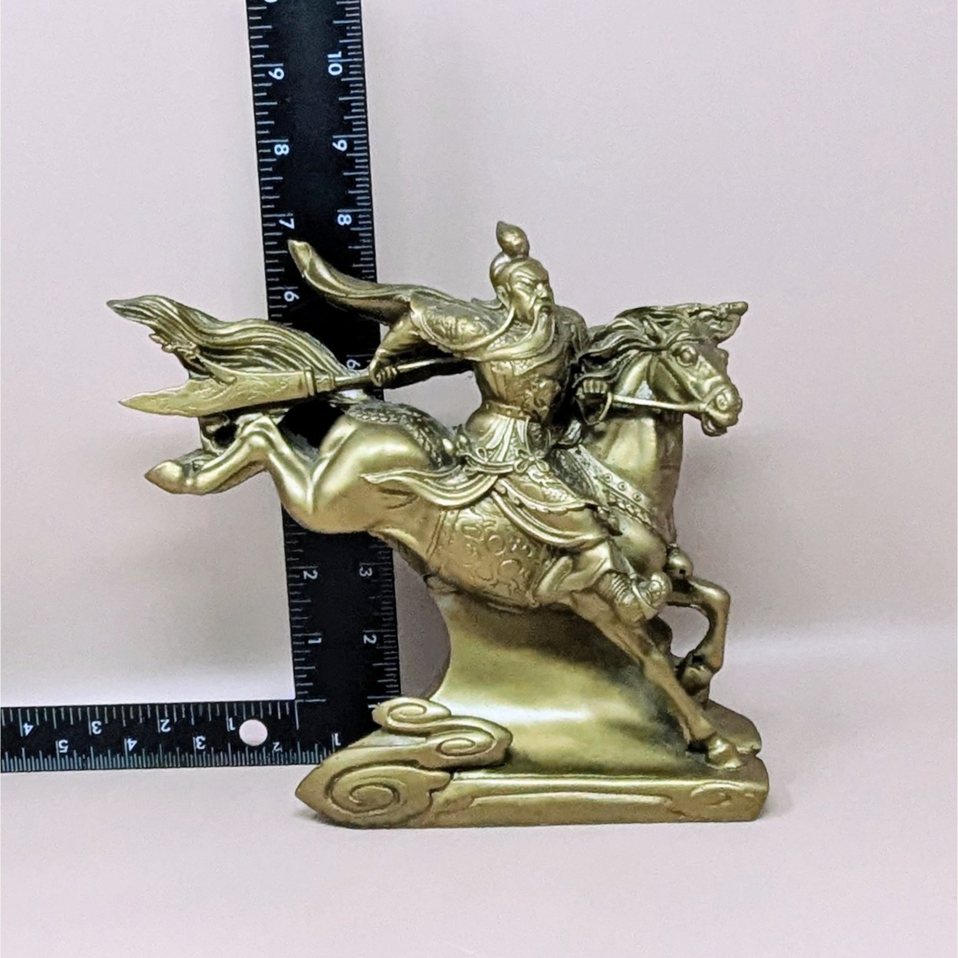 1980s Guan Yu Resin Warrior Statue