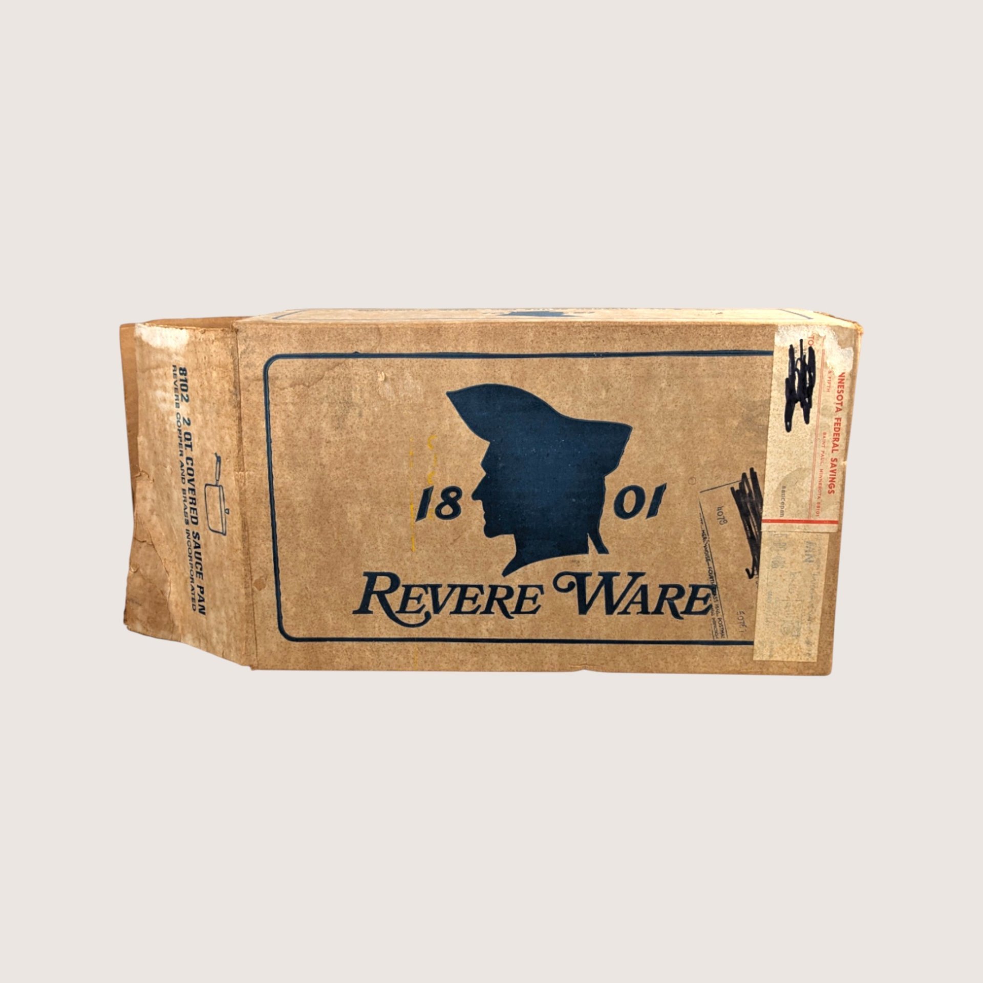 1970s Revere Ware 2 Quart Covered Aluminum Sauce Pan New Old Stock