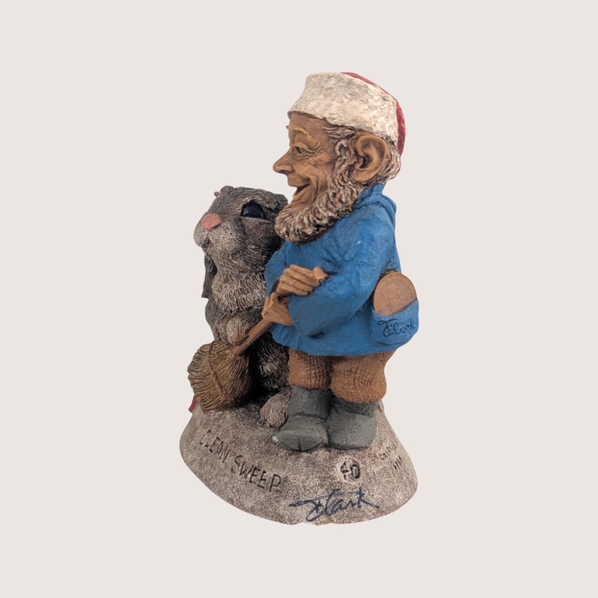 1999 Tom Clark Clean Sweep Gnome Figure Dual Signed