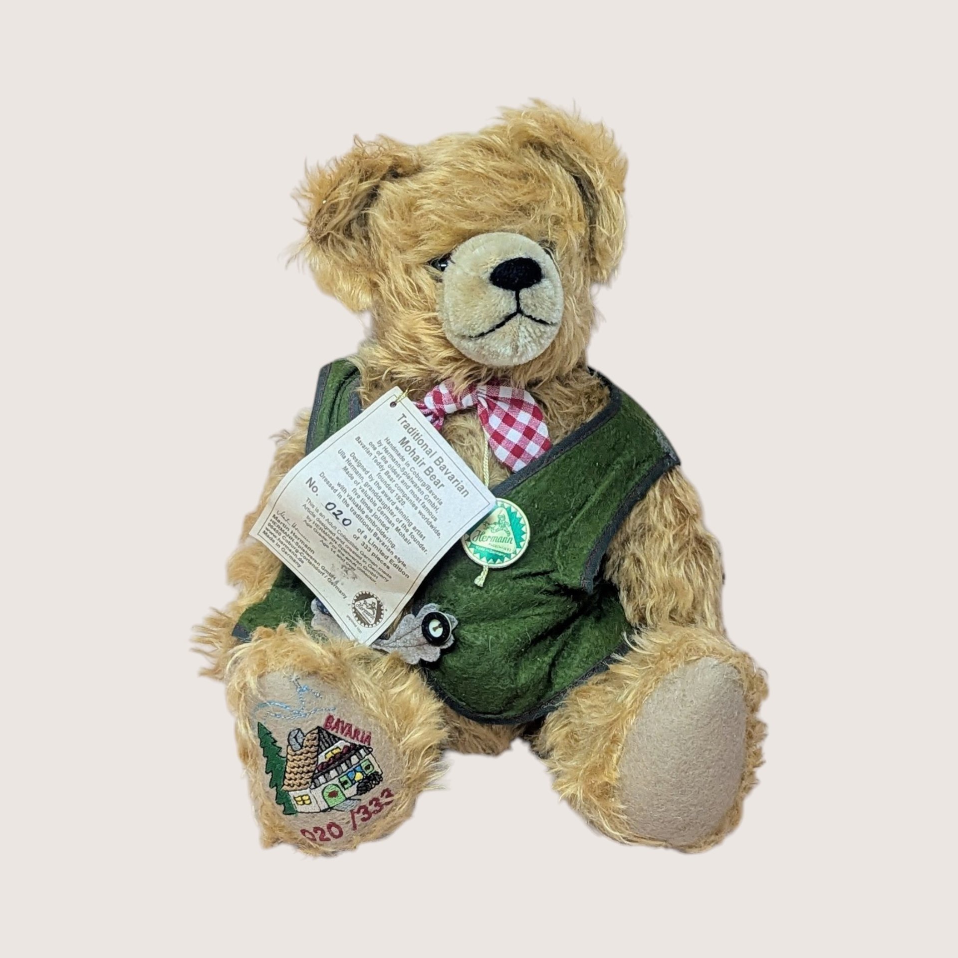 1990s Hermann Limited Edition Bavarian Mohair Bear