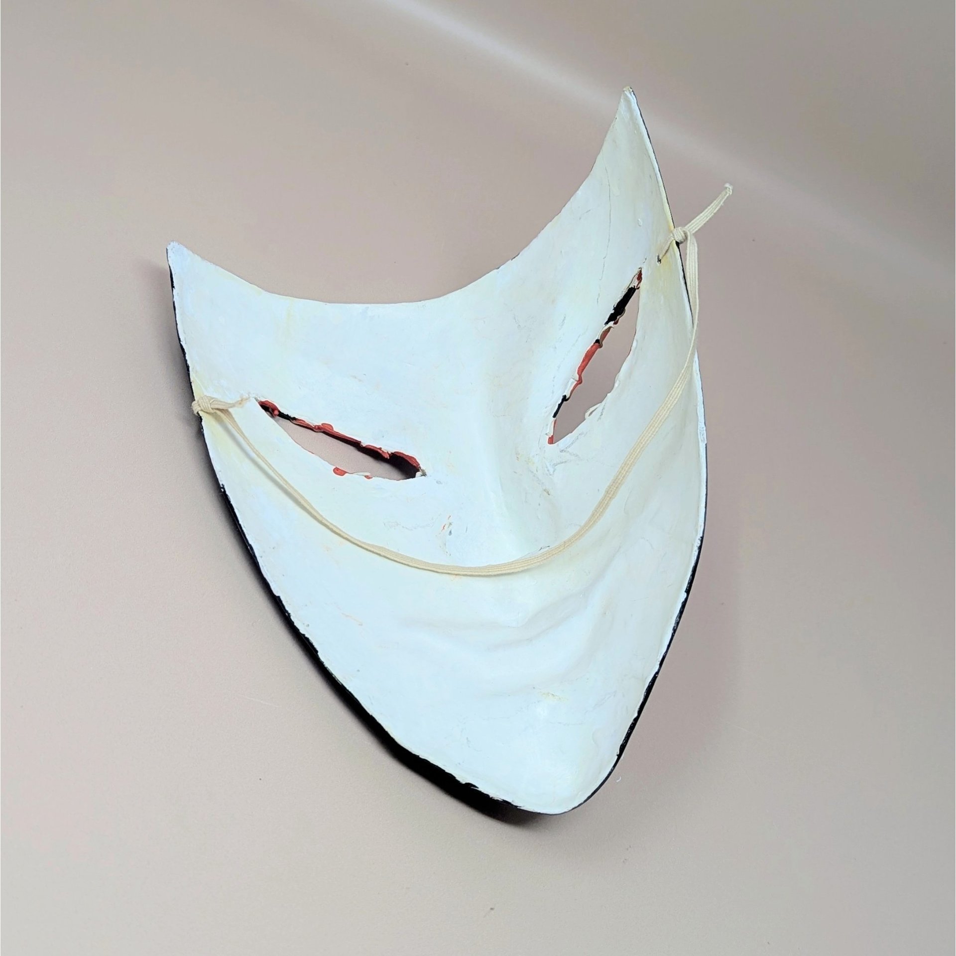 1980s Handmade Red and Black Mask Wall Art