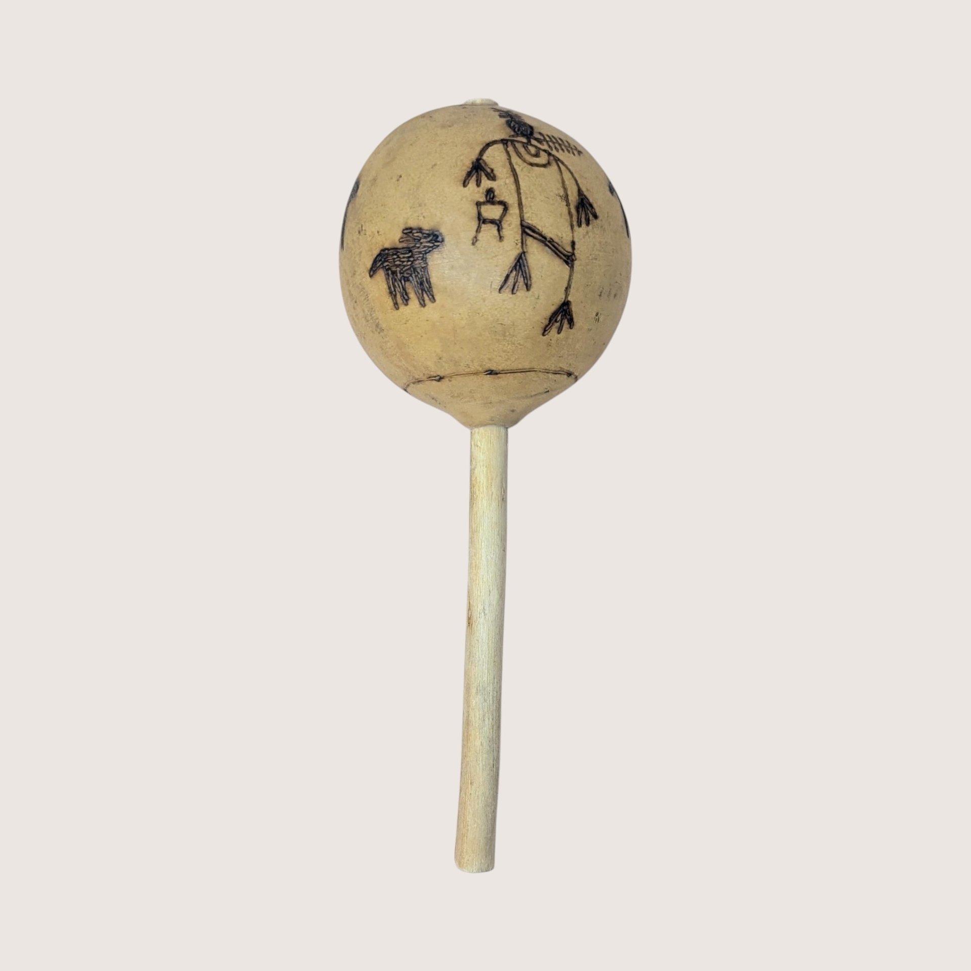 Vintage Trio of Hand Etched Maracas