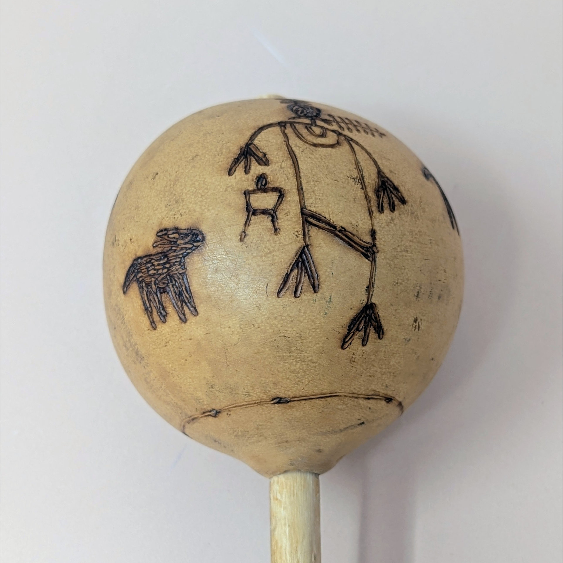 Vintage Trio of Hand Etched Maracas