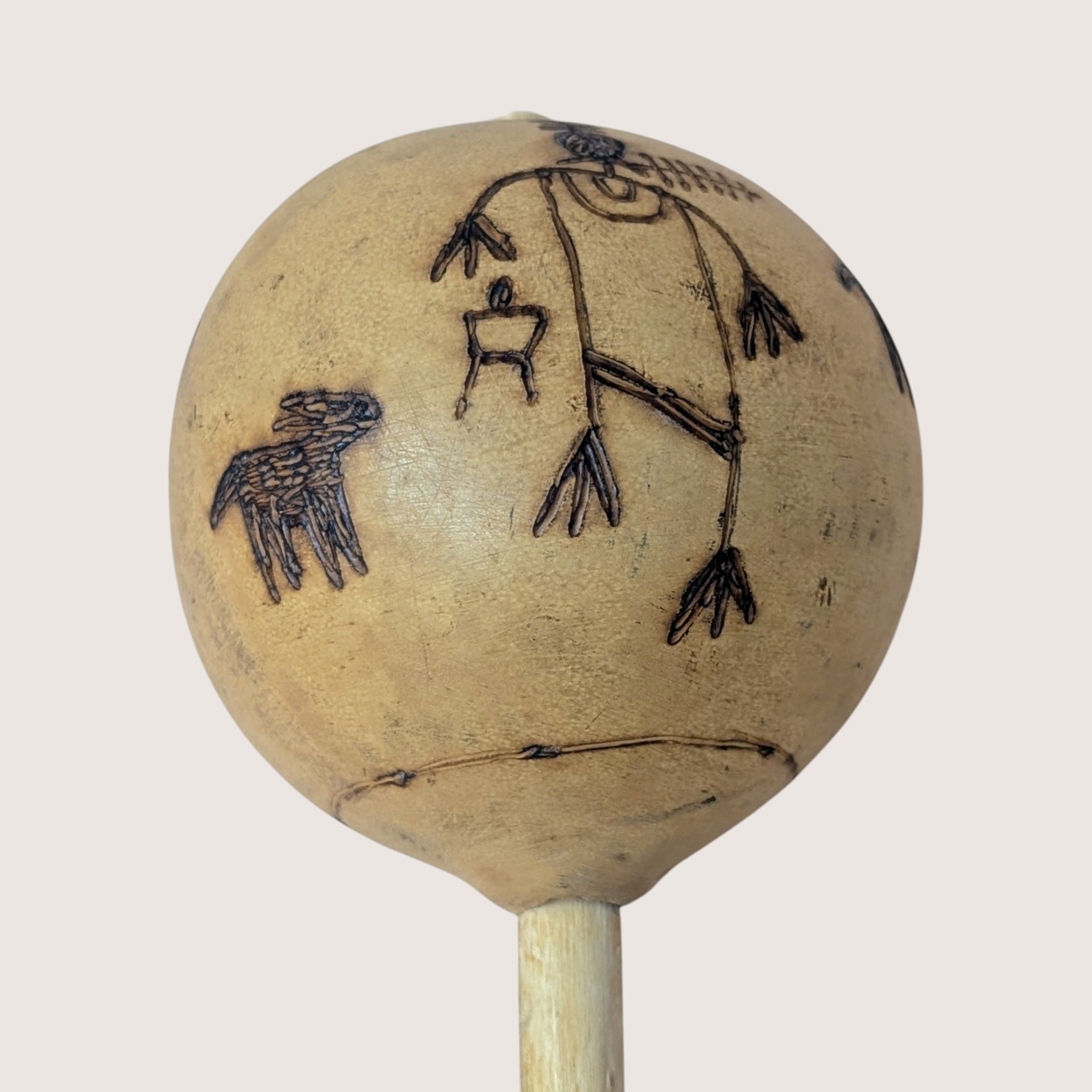Vintage Trio of Hand Etched Maracas