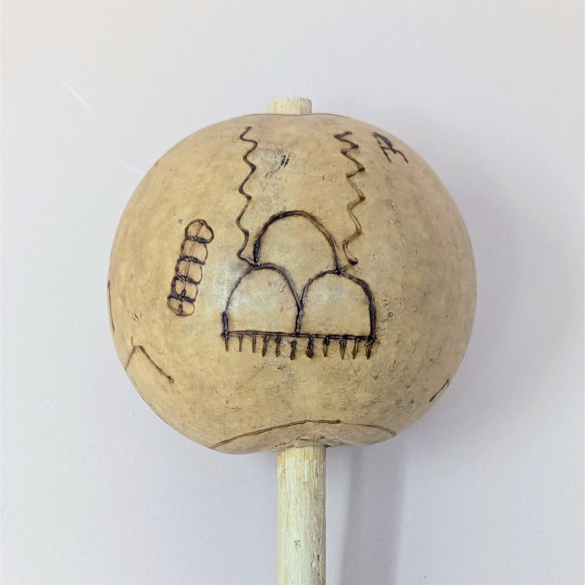 Vintage Trio of Hand Etched Maracas