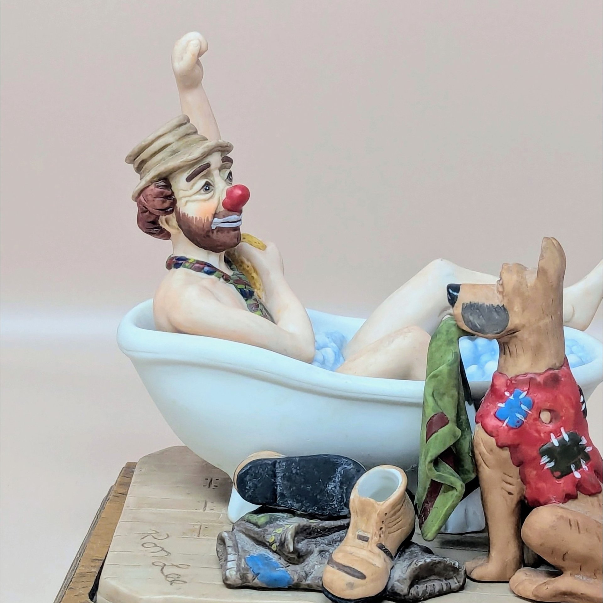 1980s Ron Lee A Hard Day's Bath Sample Figurine
