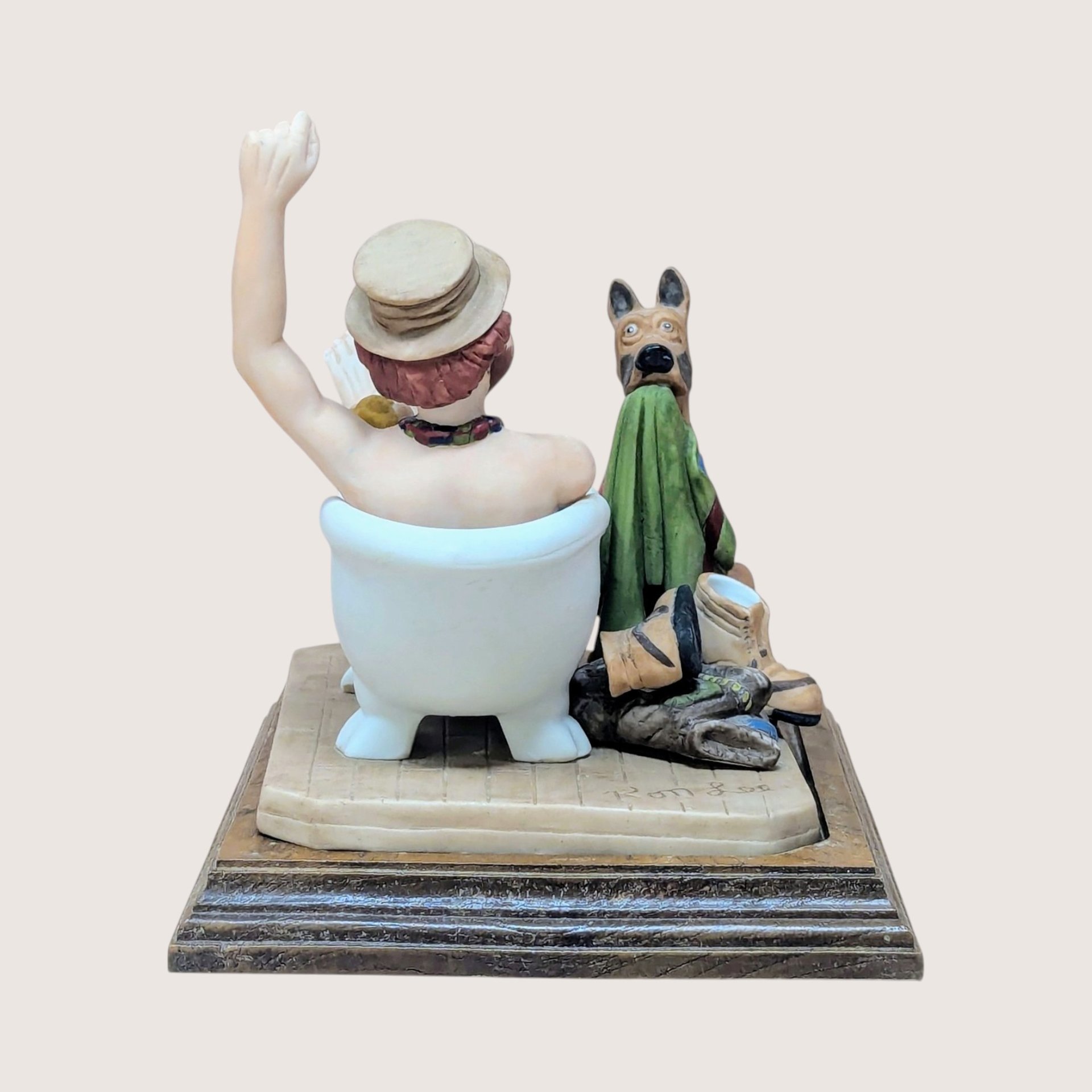 1980s Ron Lee A Hard Day's Bath Sample Figurine