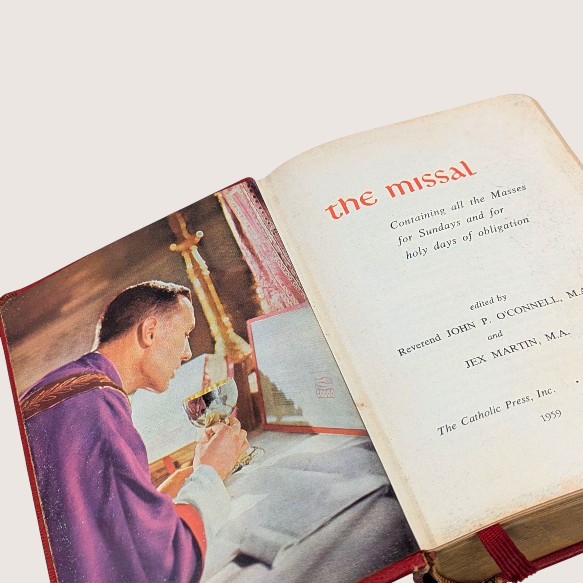 1959 The Catholic Missal Hardcover Book O'Connell Martin
