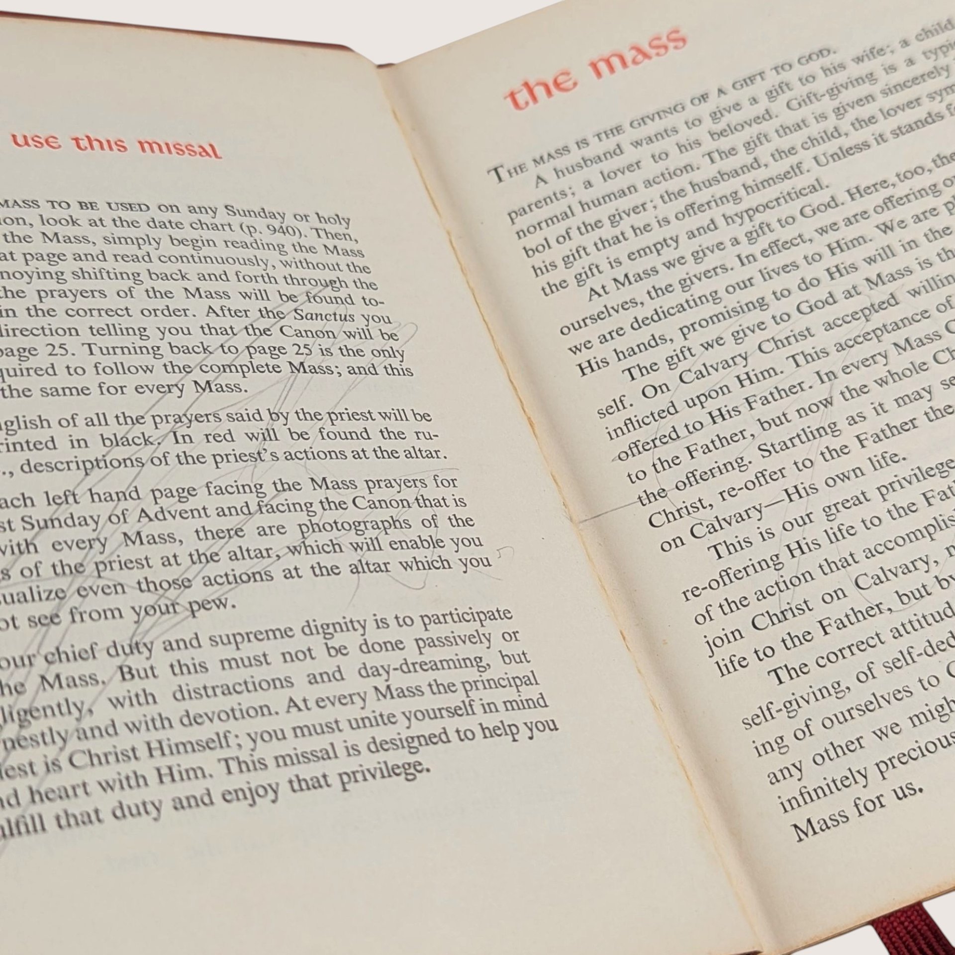 1959 The Catholic Missal Hardcover Book O'Connell Martin
