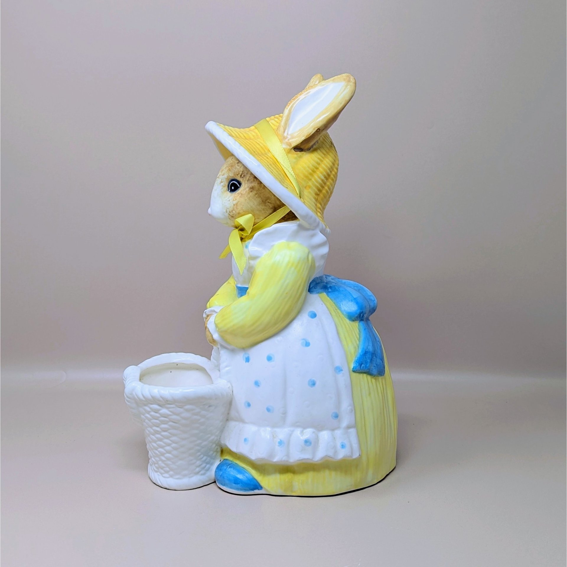 1990s Dept 56 Ceramic Rabbit Planter