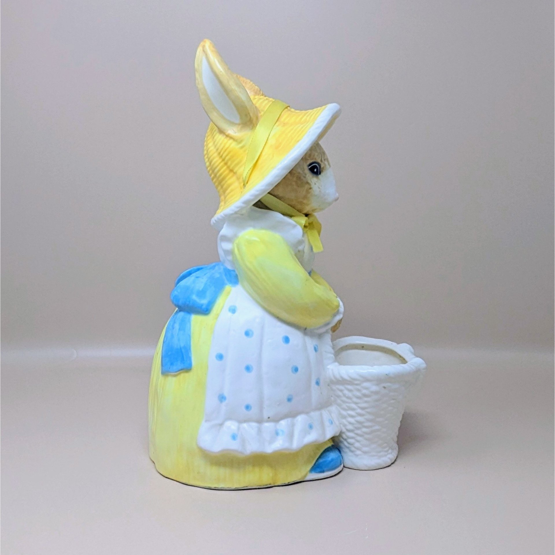 1990s Dept 56 Ceramic Rabbit Planter