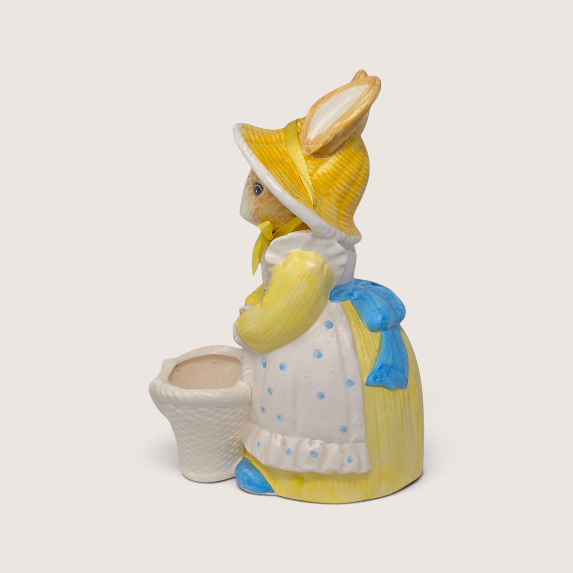 Vintage Dept 56 Ceramic Rabbit Planter Figurine