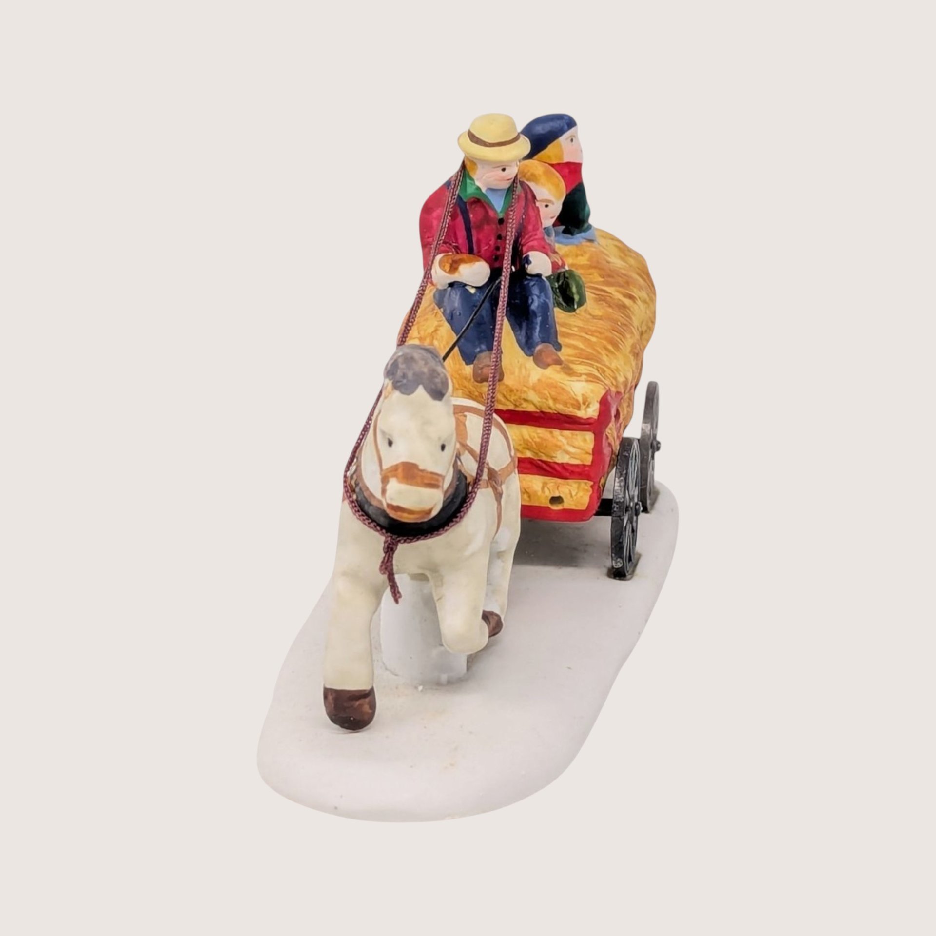 1995 Lemax Dickensvale Porcelain Hay Carriage Ride