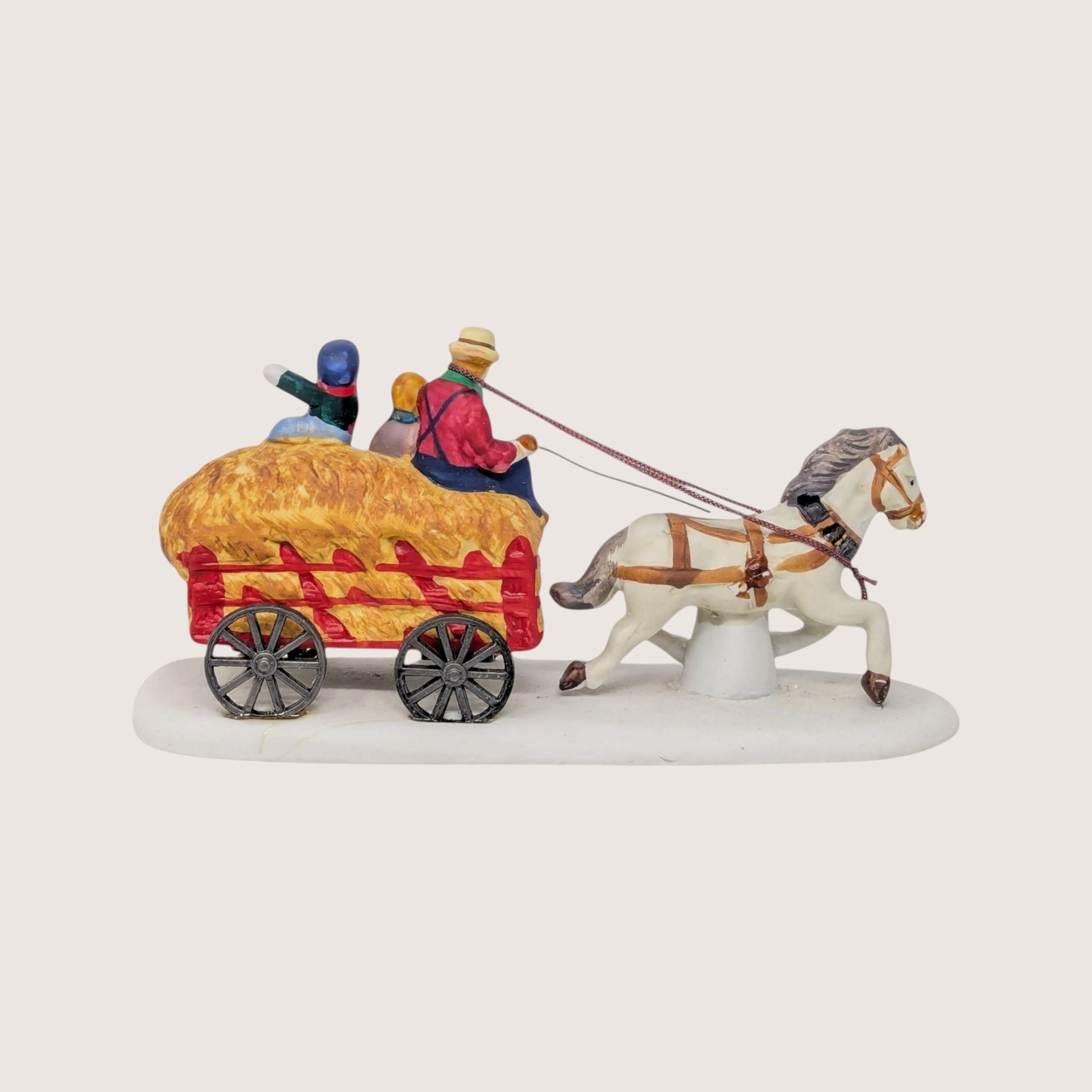 1995 Lemax Dickensvale Porcelain Hay Carriage Ride