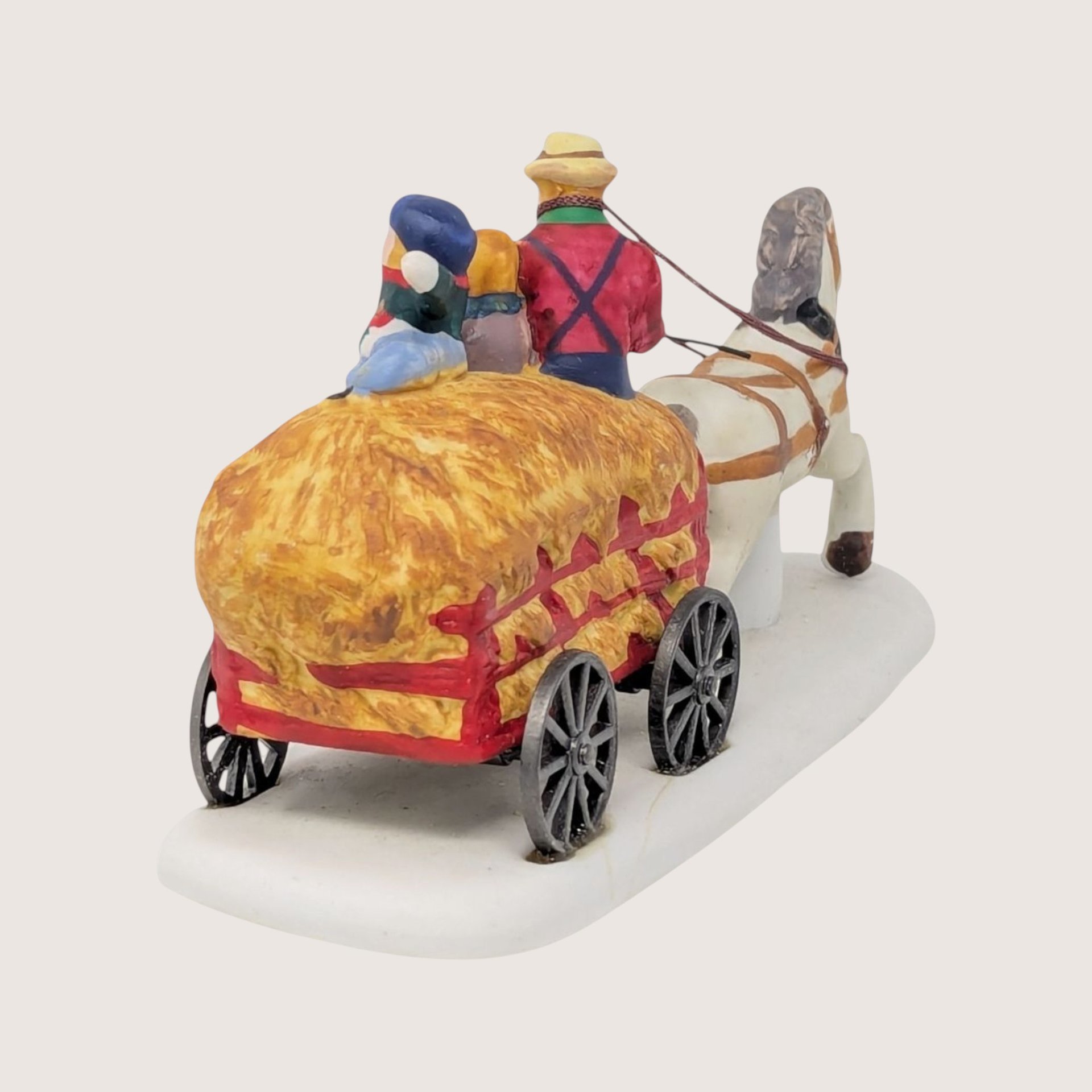 1995 Lemax Dickensvale Porcelain Hay Carriage Ride