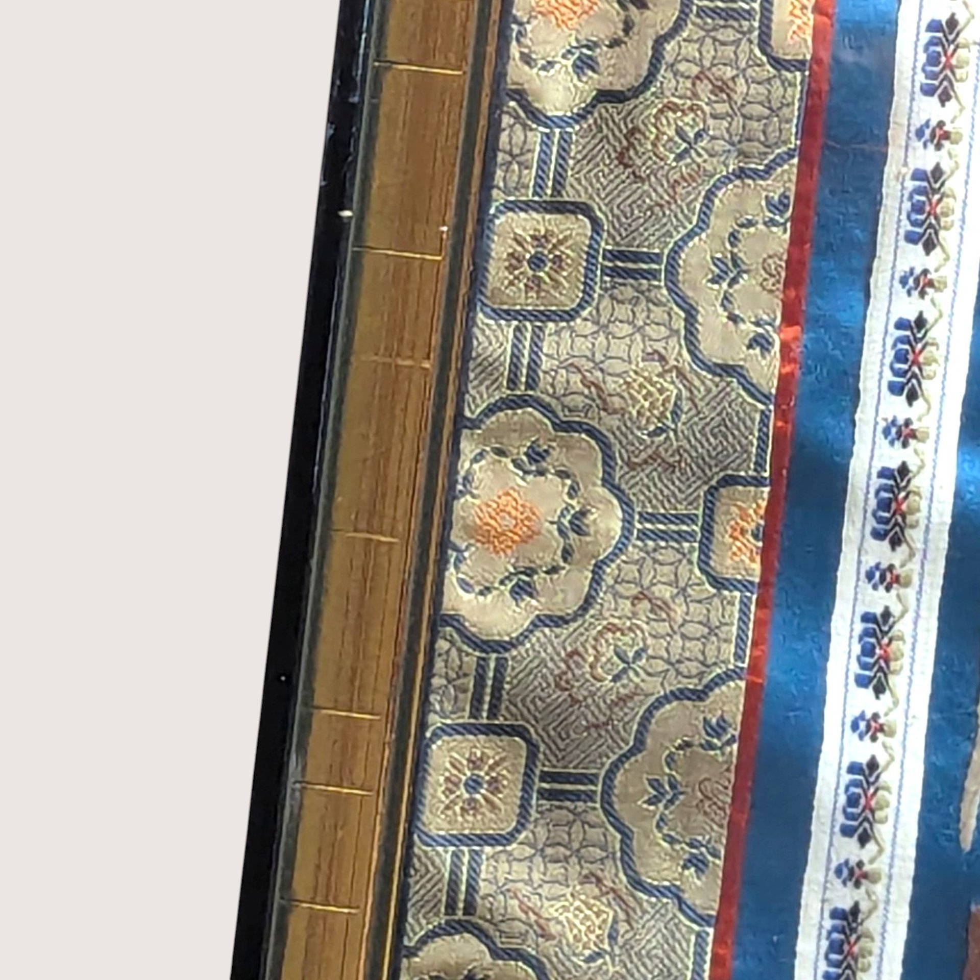 1960s Chinese Embroidered Silk Panel Framed Wall Art