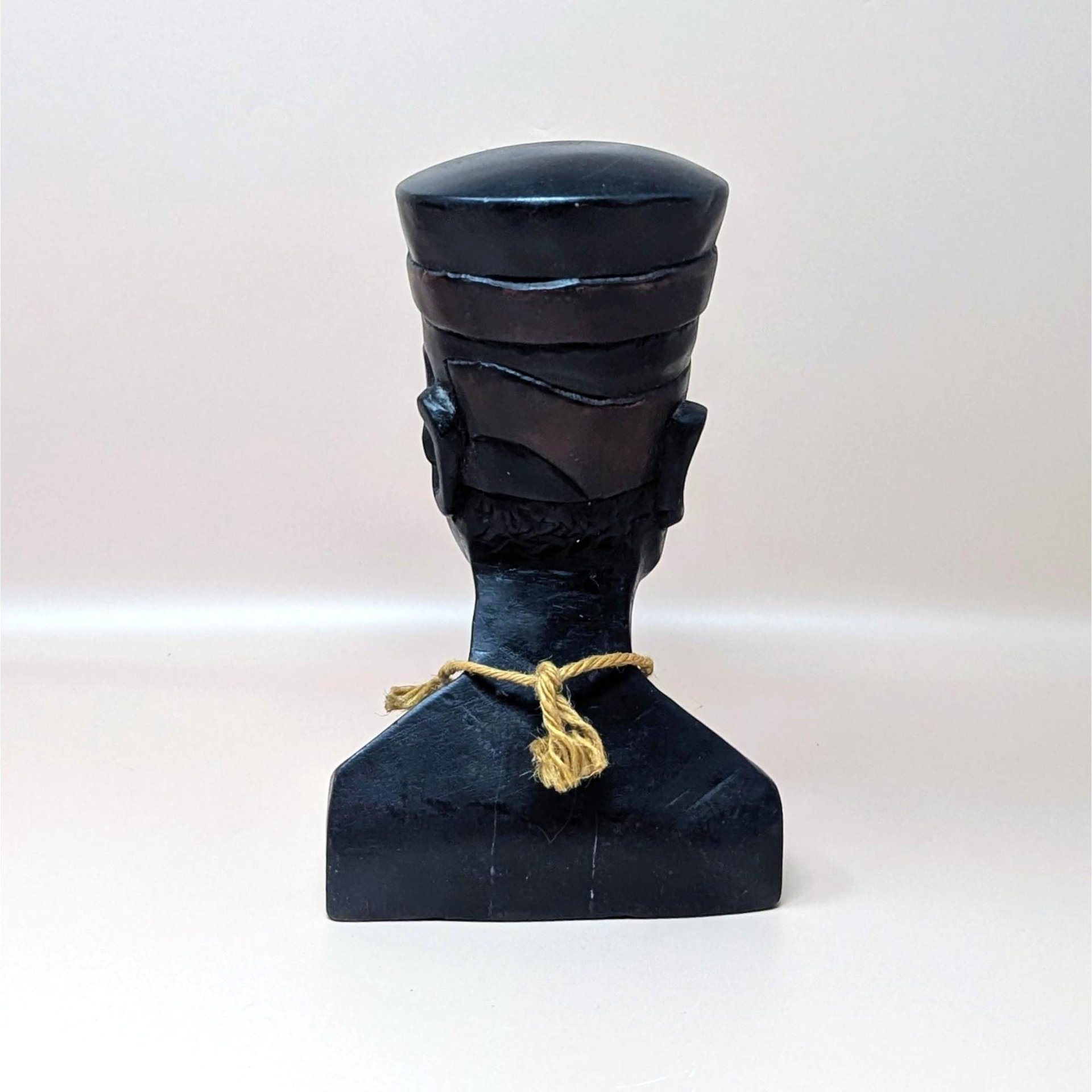 1970s Hand Carved Wood Queen Nefertiti Bust