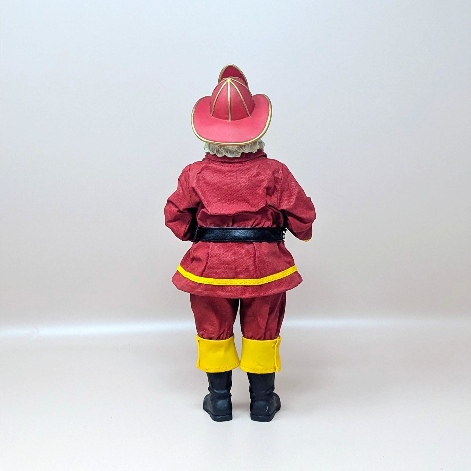 1990s Fabriche Fireman Santa Holding Wreath Figurine