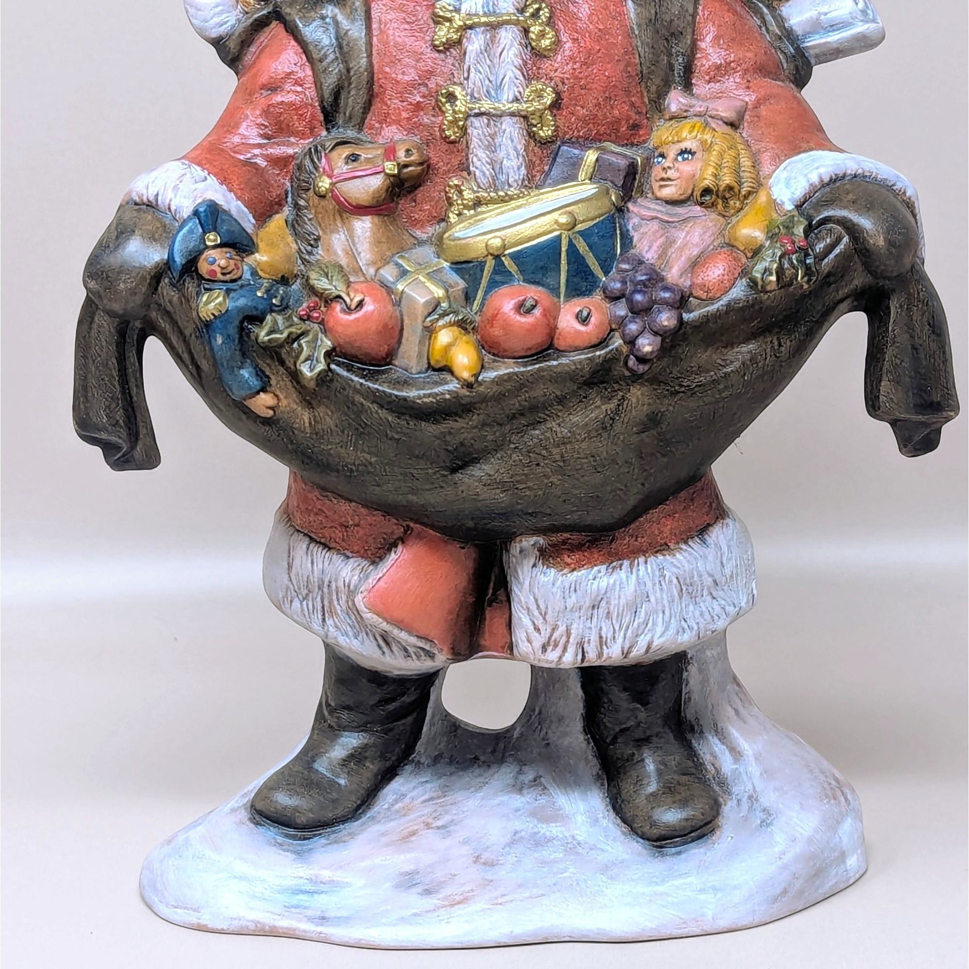 1990s Hand Painted Ceramic Santa Figure