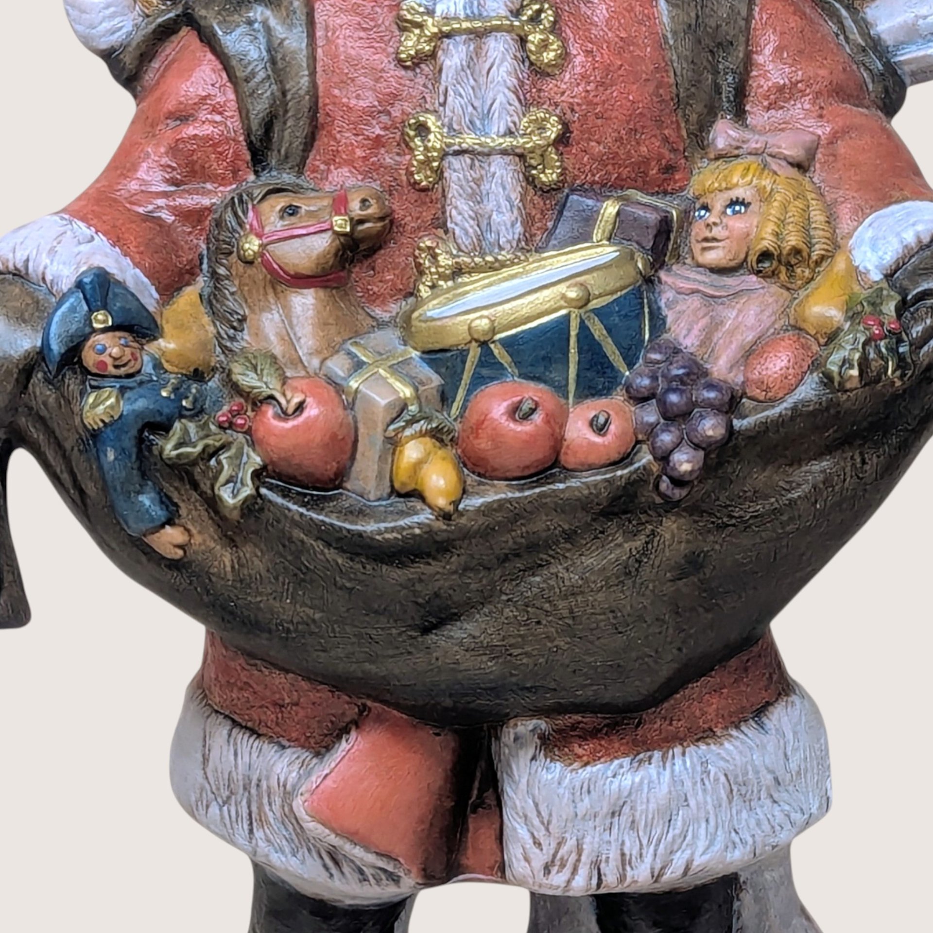 1980s Vintage Ceramic Hand Painted Santa Claus Figurine