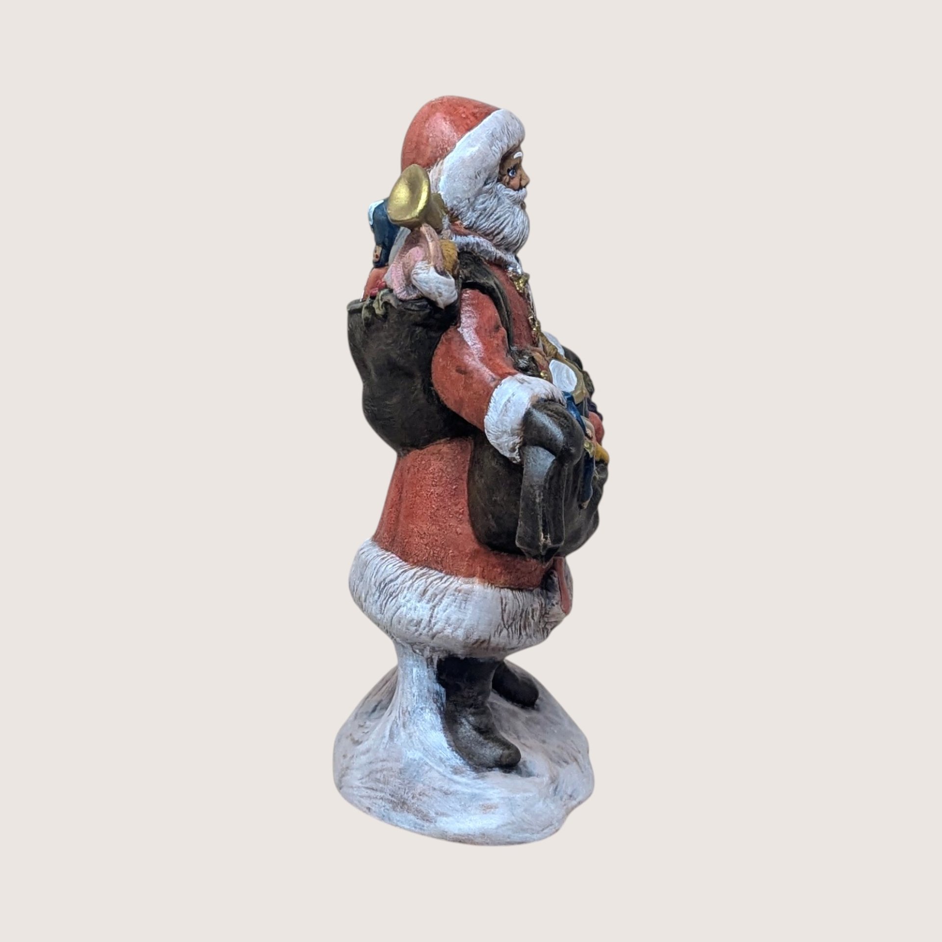 1980s Vintage Ceramic Hand Painted Santa Claus Figurine