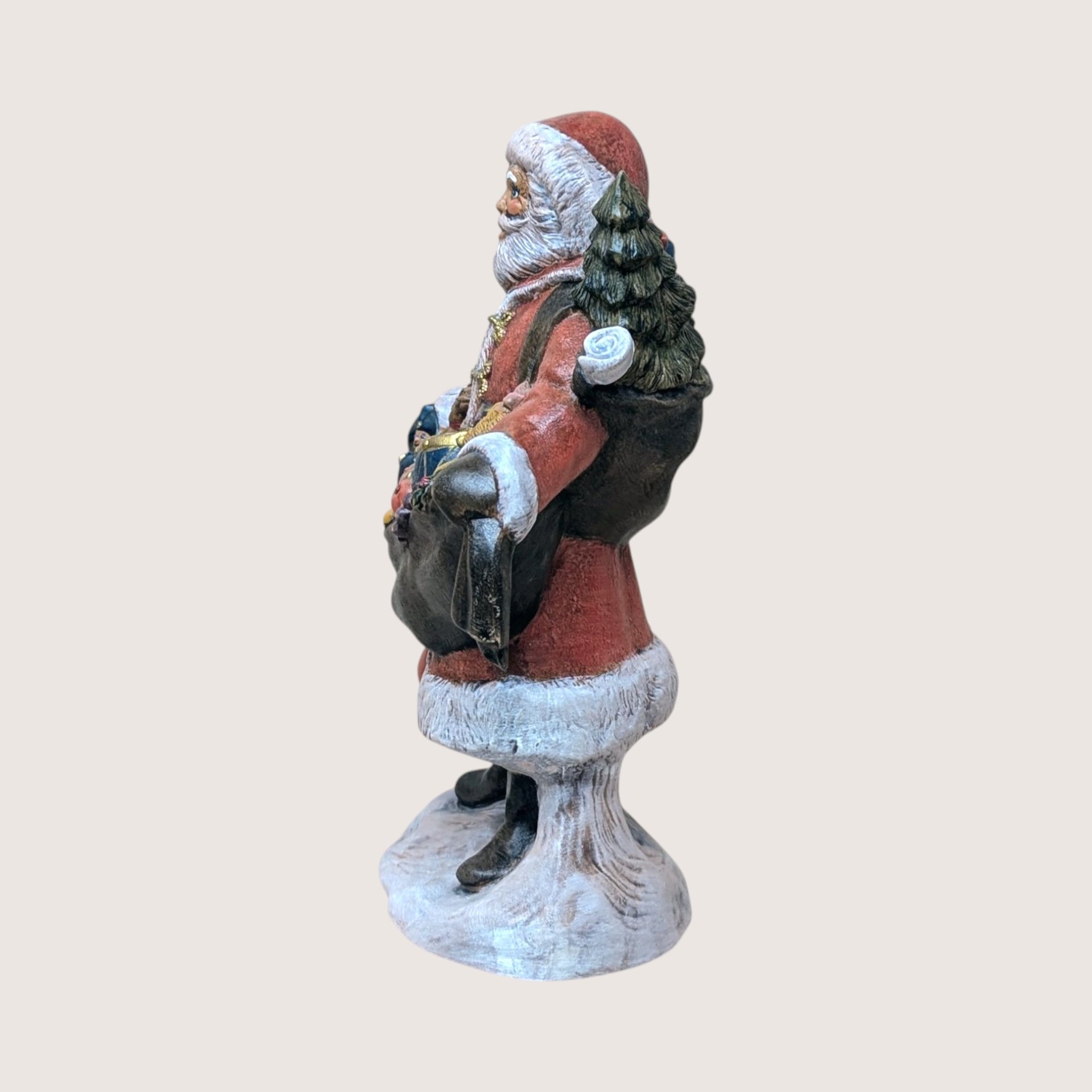 1980s Vintage Ceramic Hand Painted Santa Claus Figurine