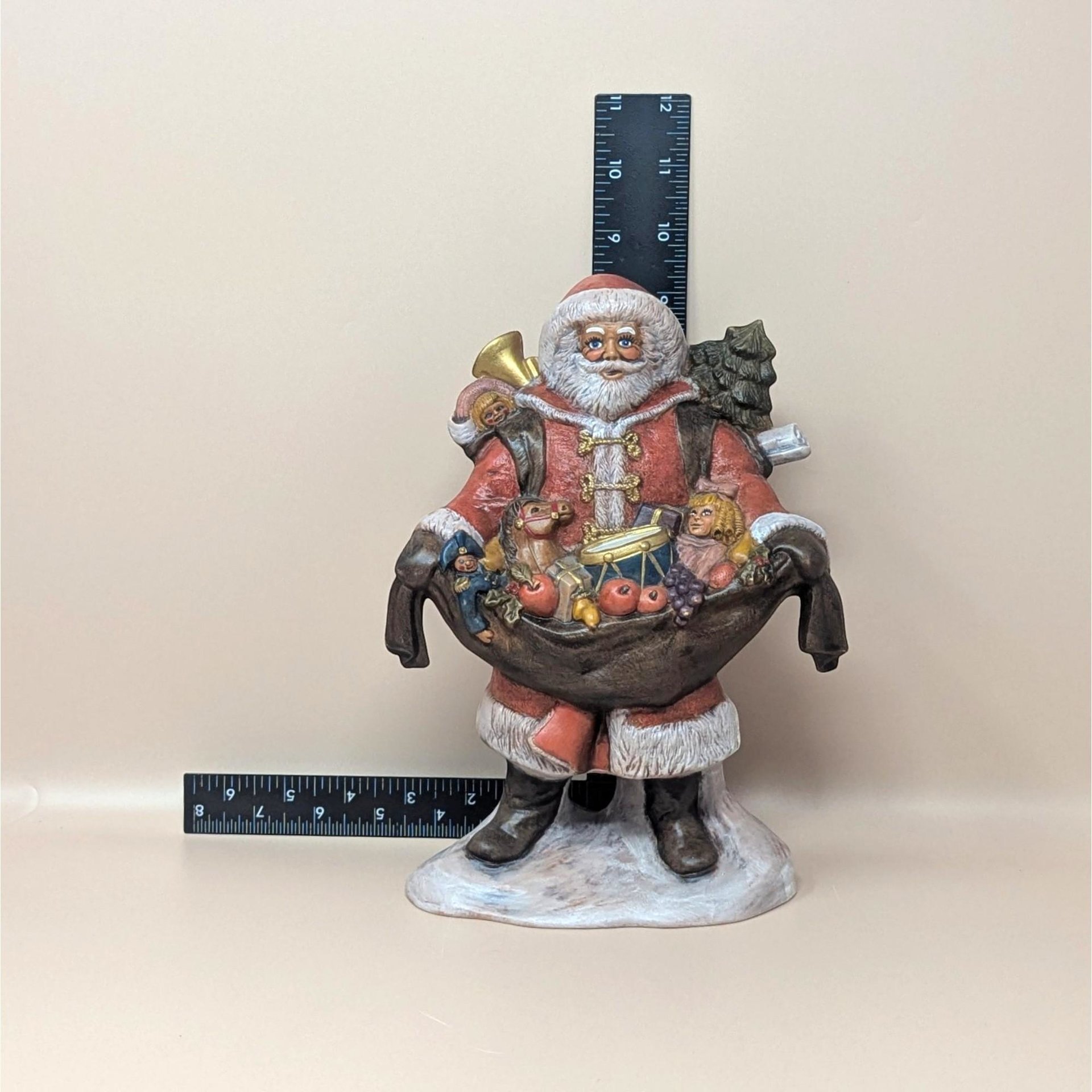 1990s Hand Painted Ceramic Santa Figure