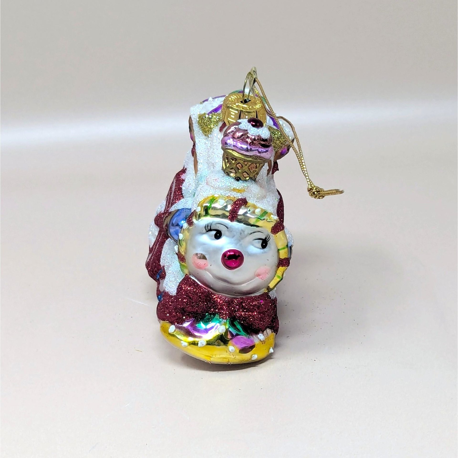 2003 Fitz and Floyd Holiday Treasures Blown Glass Train Ornament