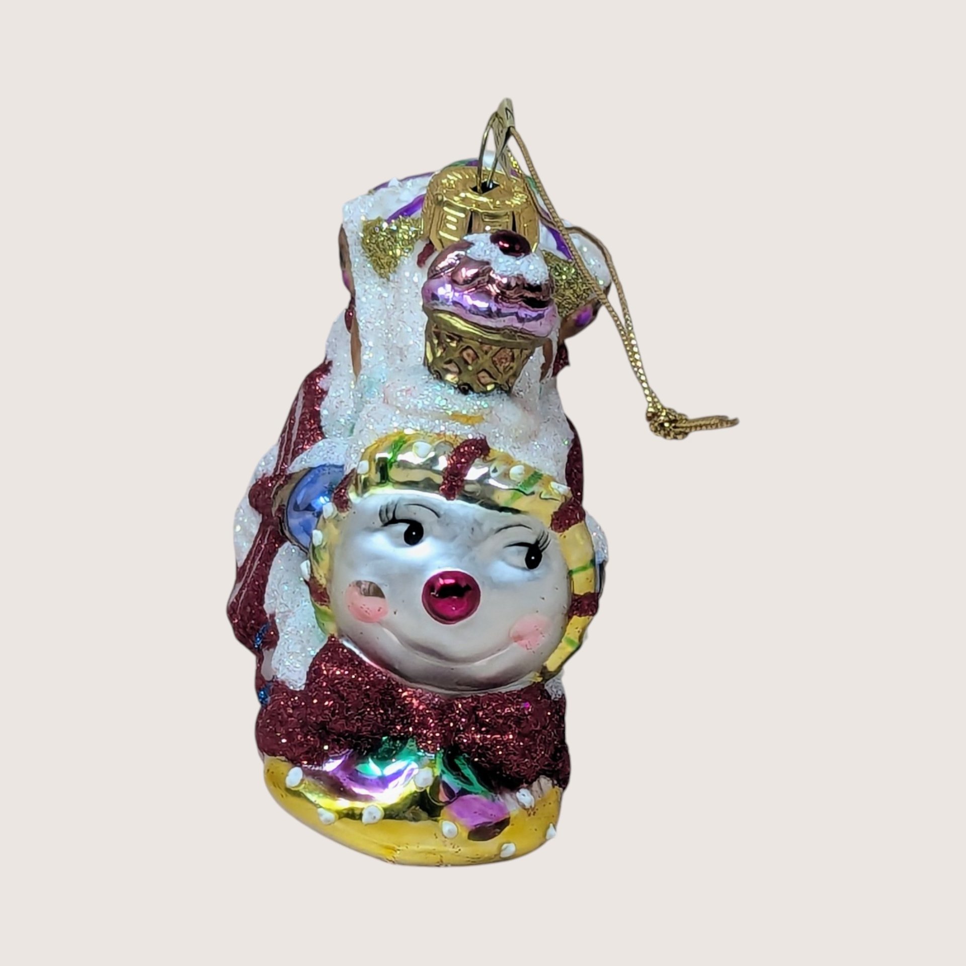 2003 Fitz and Floyd Holiday Treasures Blown Glass Train Ornament Christmas