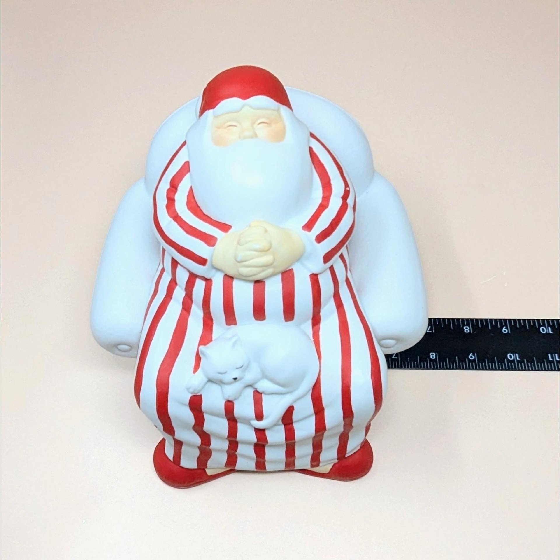 1990s Dept 56 Winter Silhouettes Cat Nap Santa Figurine