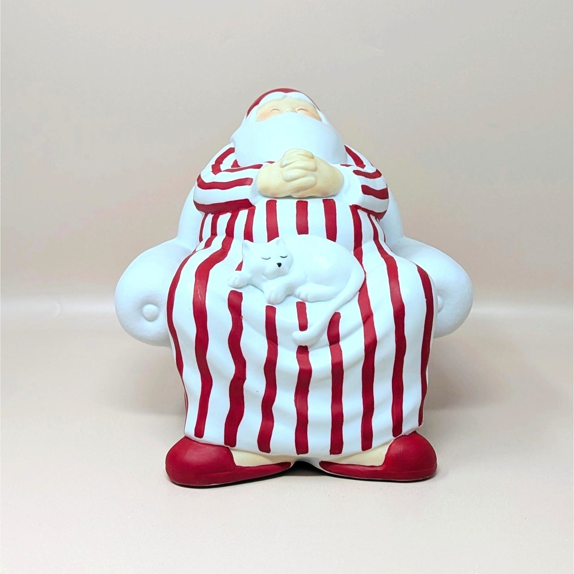 1990s Dept 56 Winter Silhouettes Cat Nap Santa Figurine