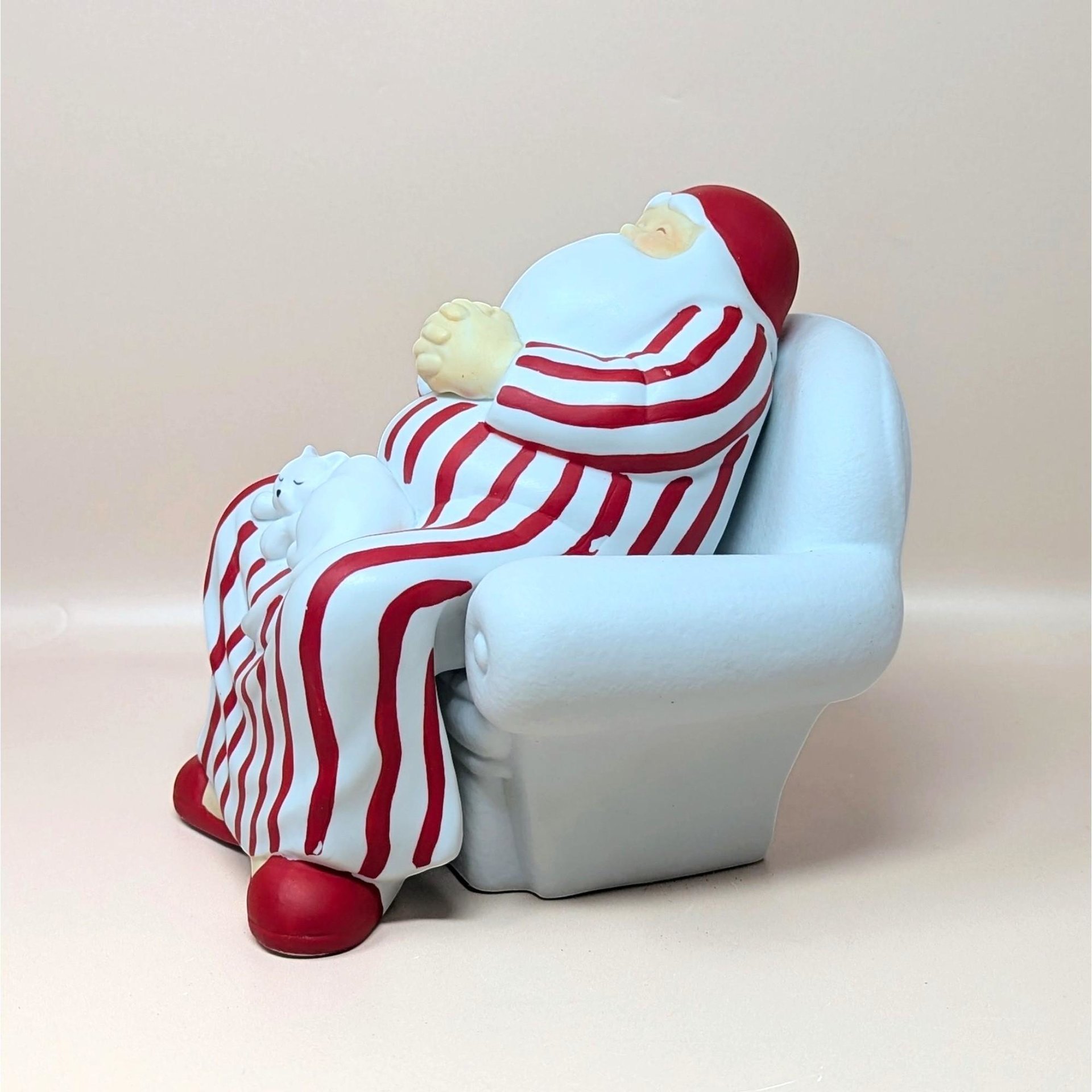 1990s Dept 56 Winter Silhouettes Cat Nap Santa Figurine
