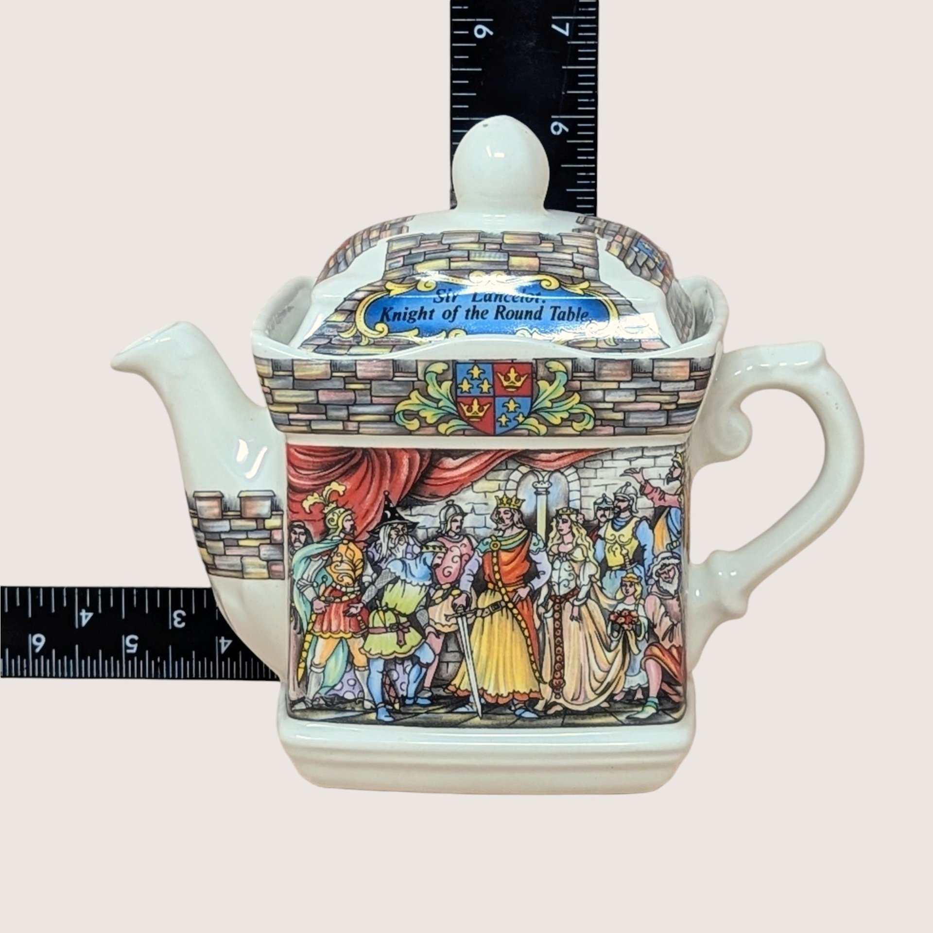1990s Sadler King Arthur Camelot Sir Lancelot Porcelain Novelty Teapot 